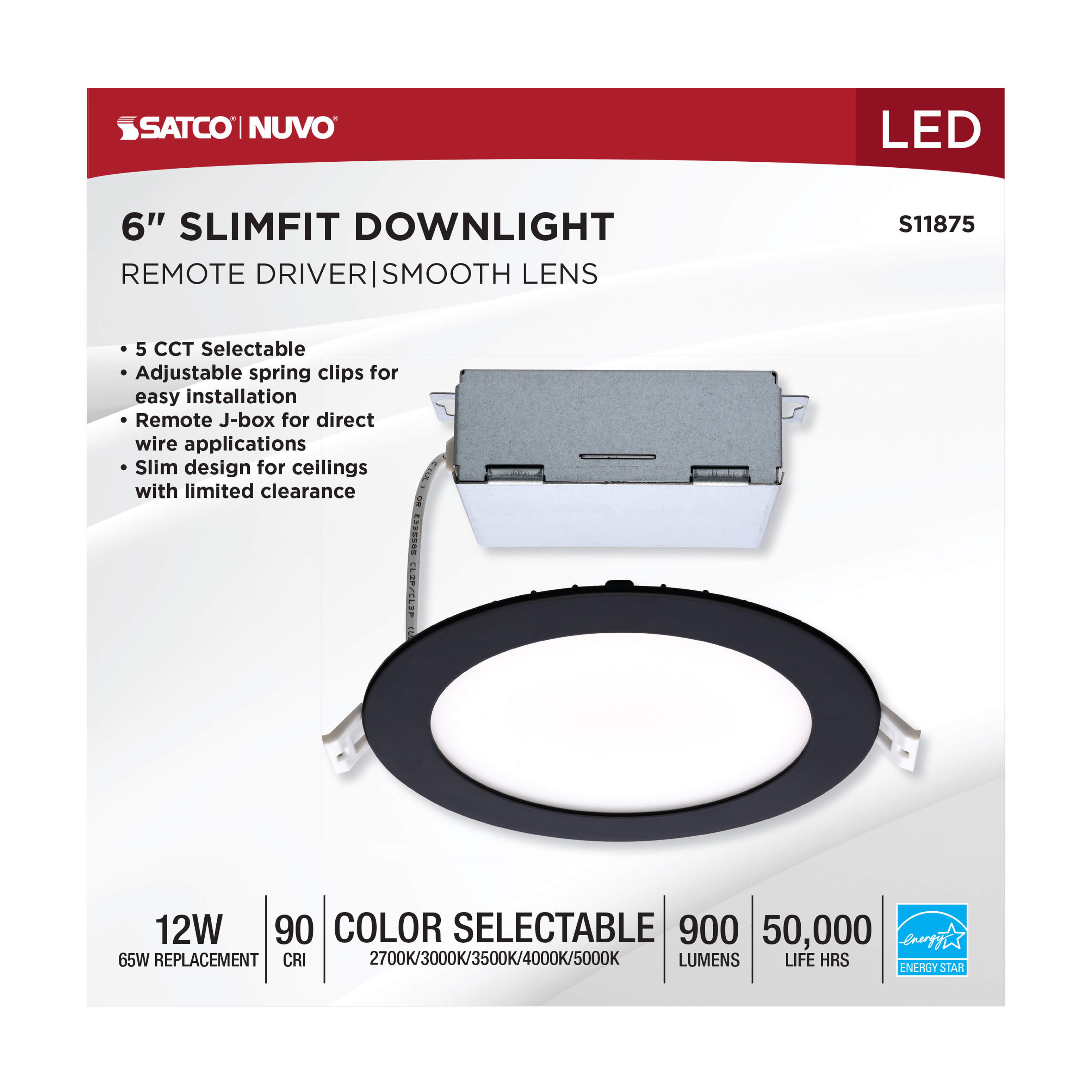 12WLED/DW/6/CCT-SEL/RND/RD/BK - S11875