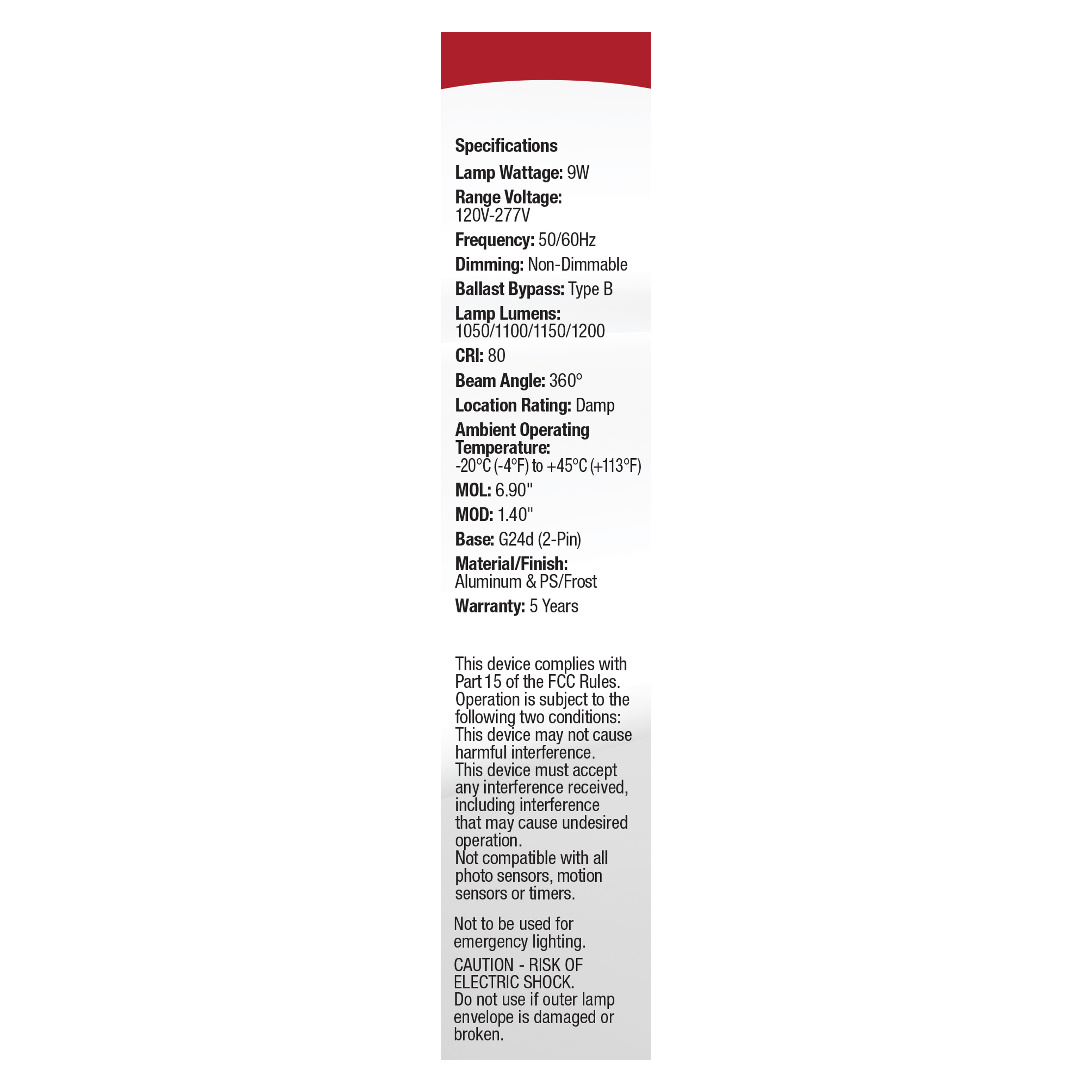 9W/LED/CFL/4CCT/BP/2P - S29855