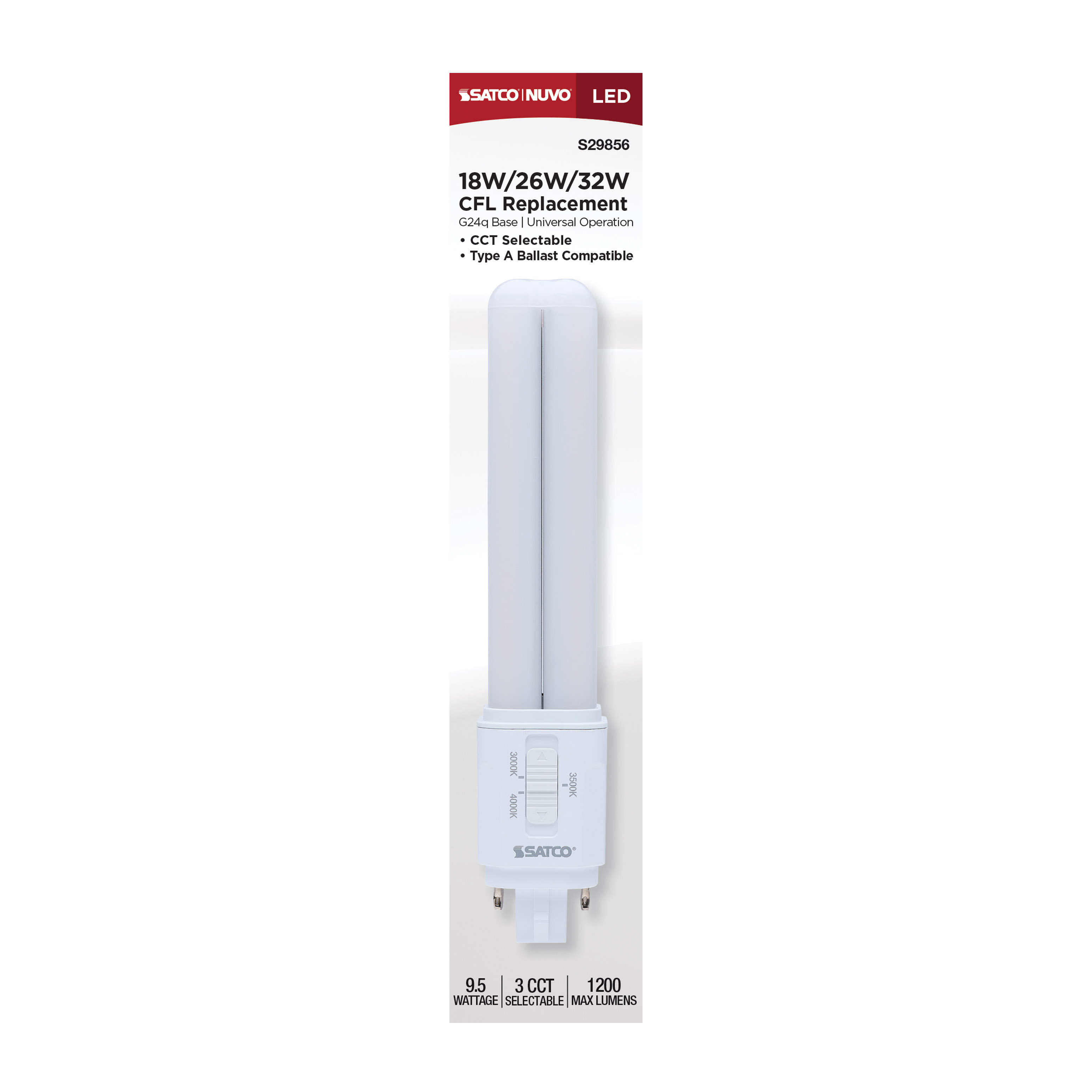 9.5W/LED/CFL/3CCT/DR/4P - S29856