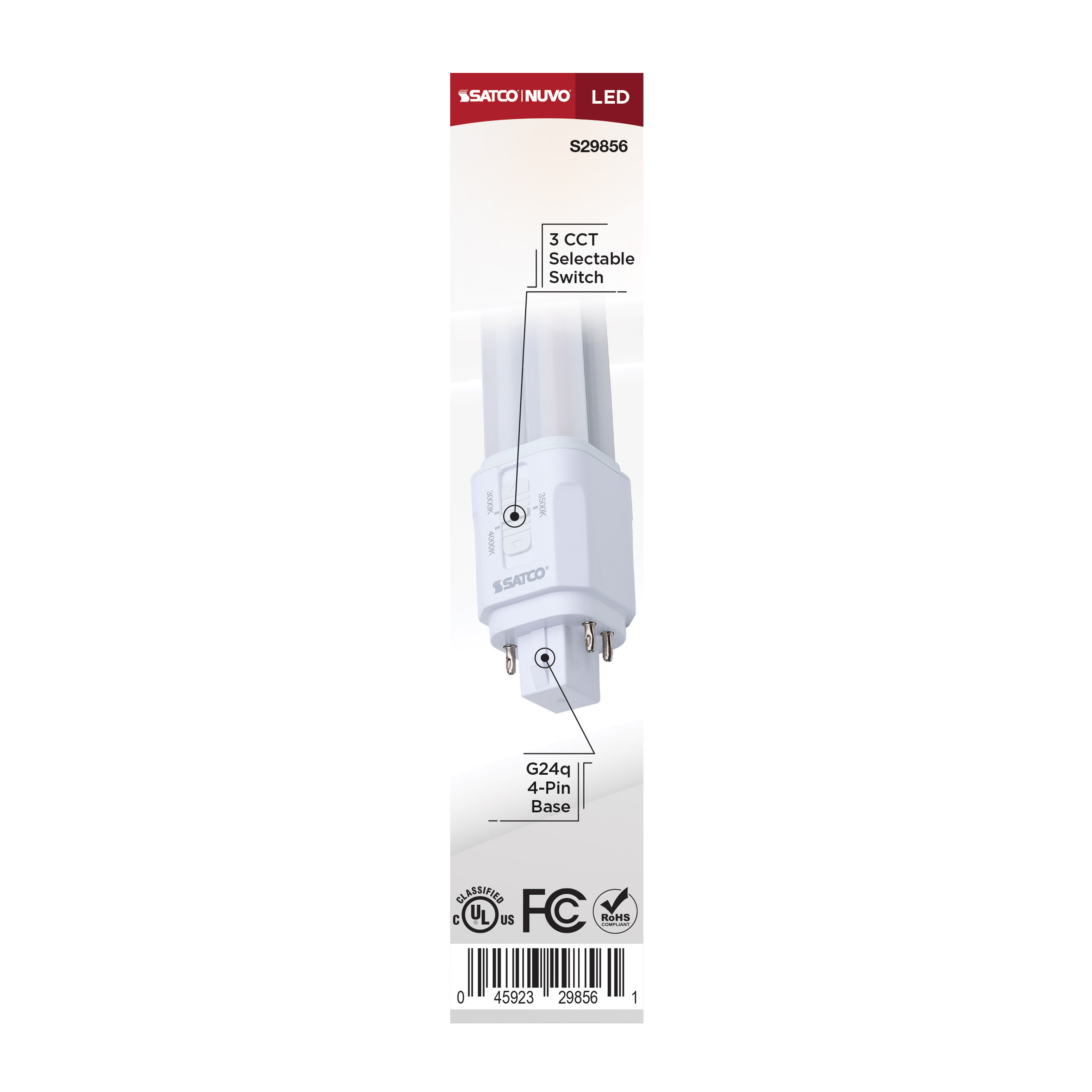 9.5W/LED/CFL/3CCT/DR/4P - S29856