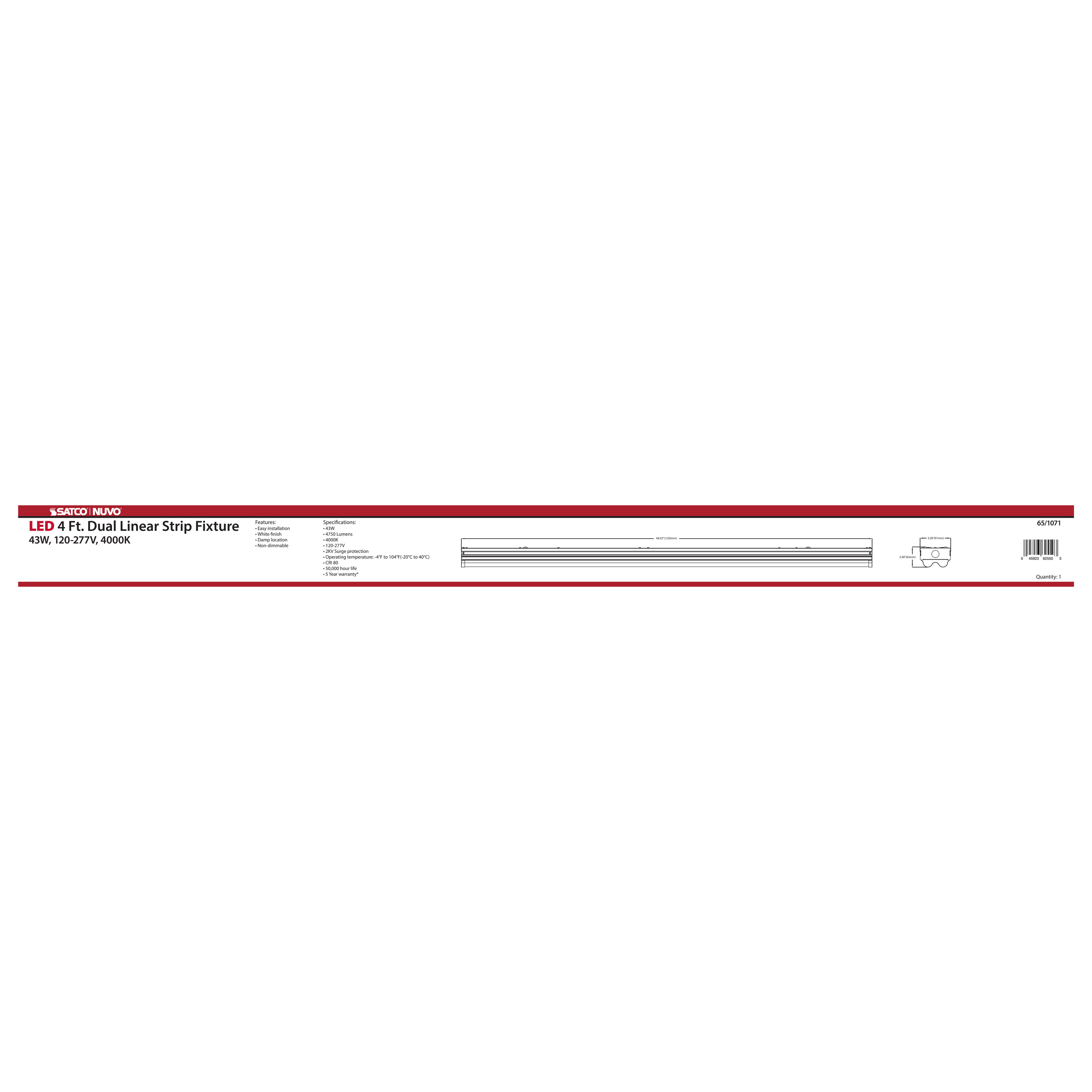 4' LED DOUBLE LIGHT STRIP - 65-1071