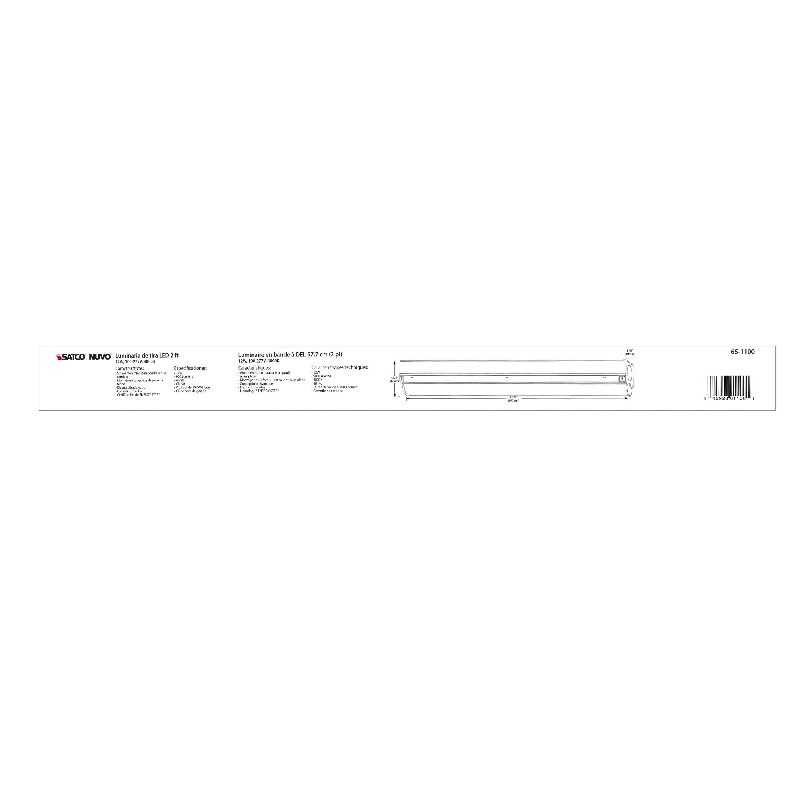 2FT LED STRIP LIGHT - 65-1100