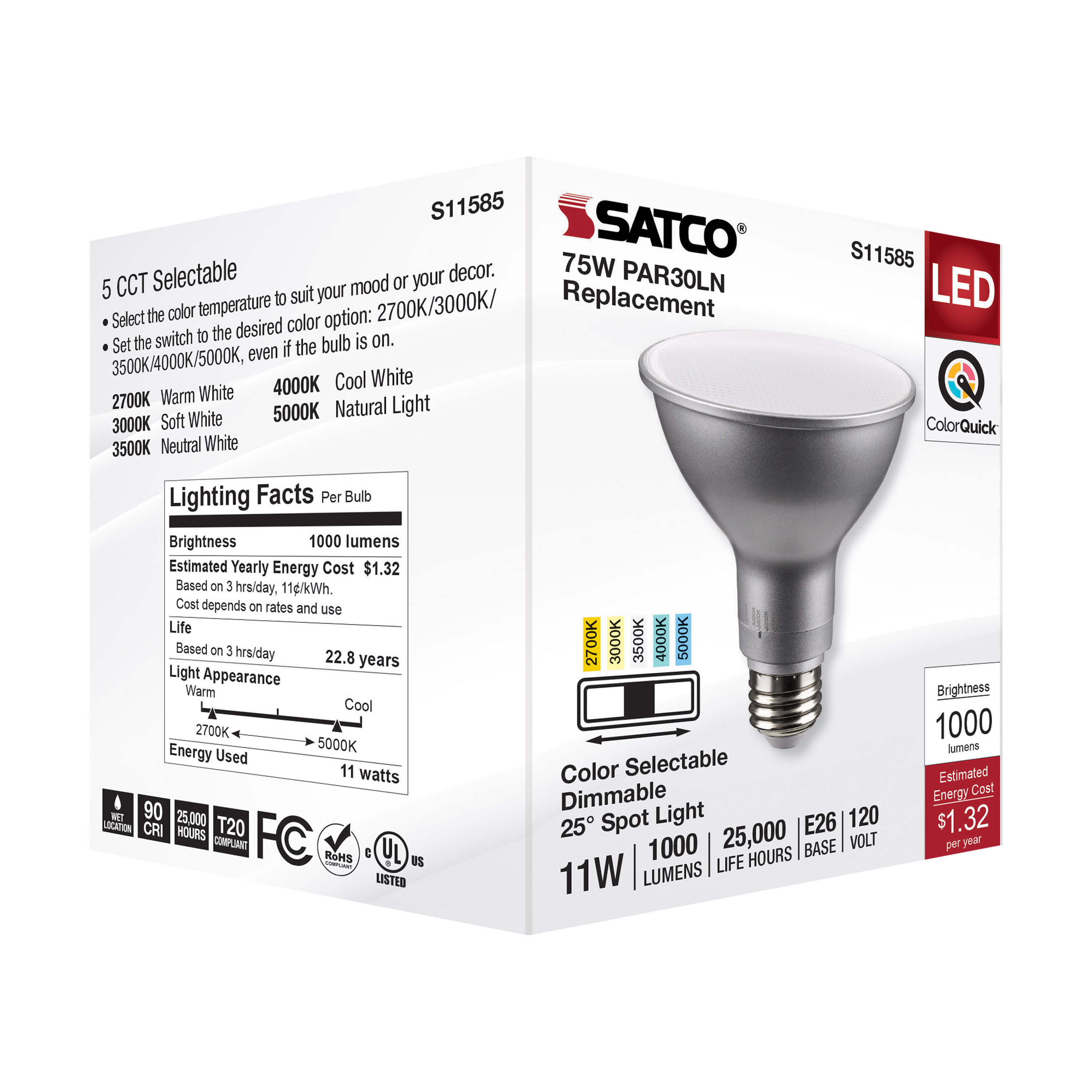 11PAR30LN/LED/5CCT/SP/120V - S11585
