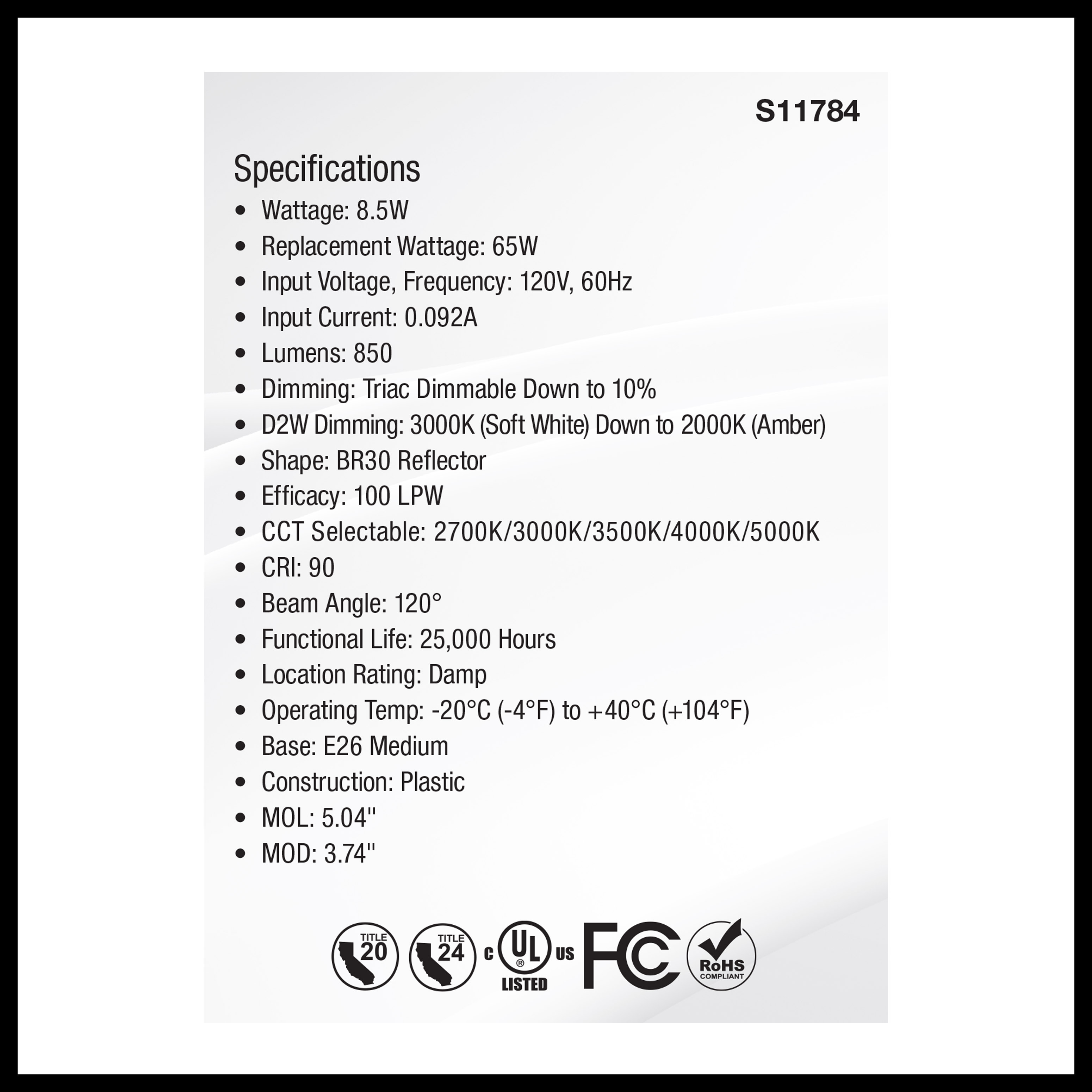 8.5BR30/LED/5CCT/WD/120V - S11784