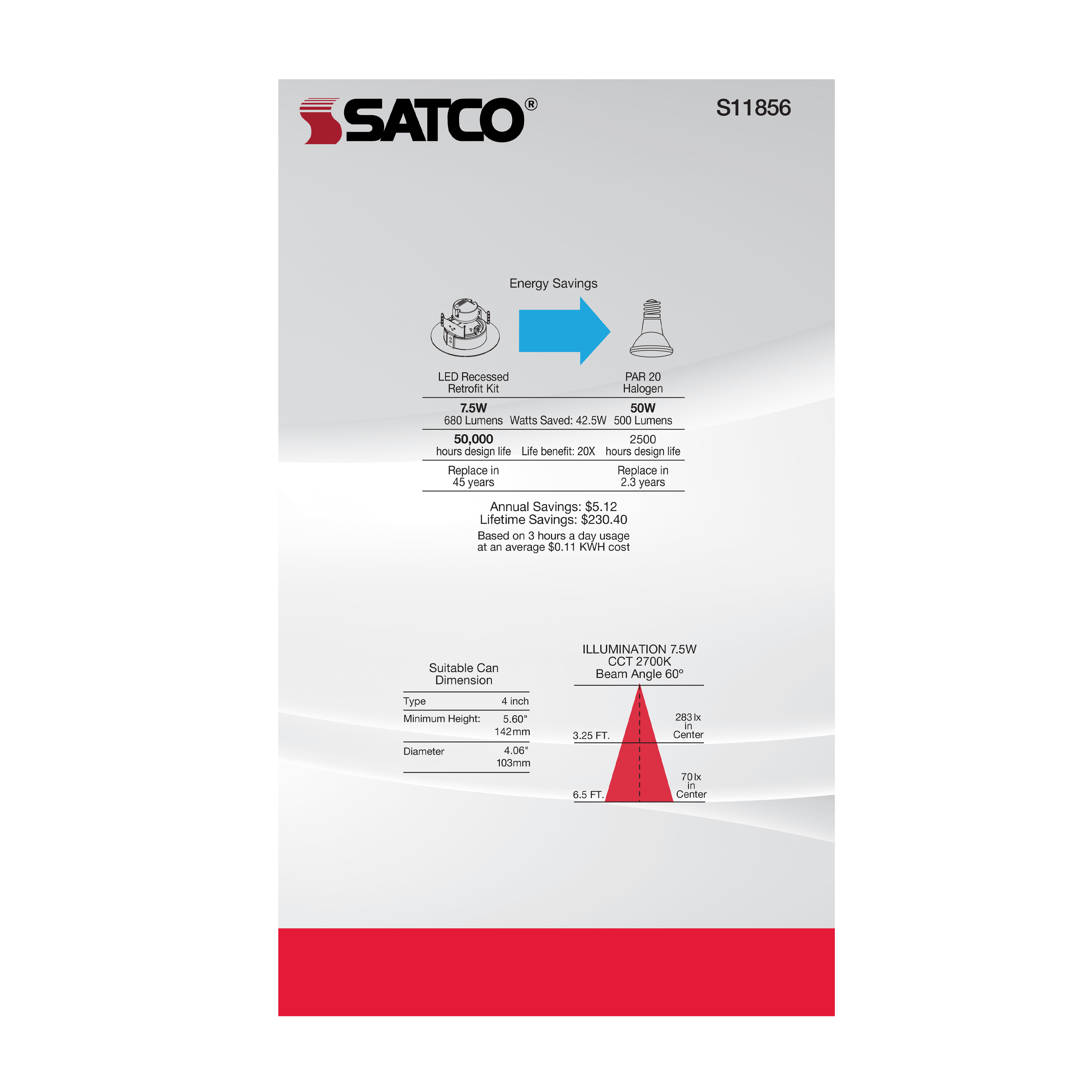 7.5WLED/DIR/4/60'/CCT-SEL/120V - S11856