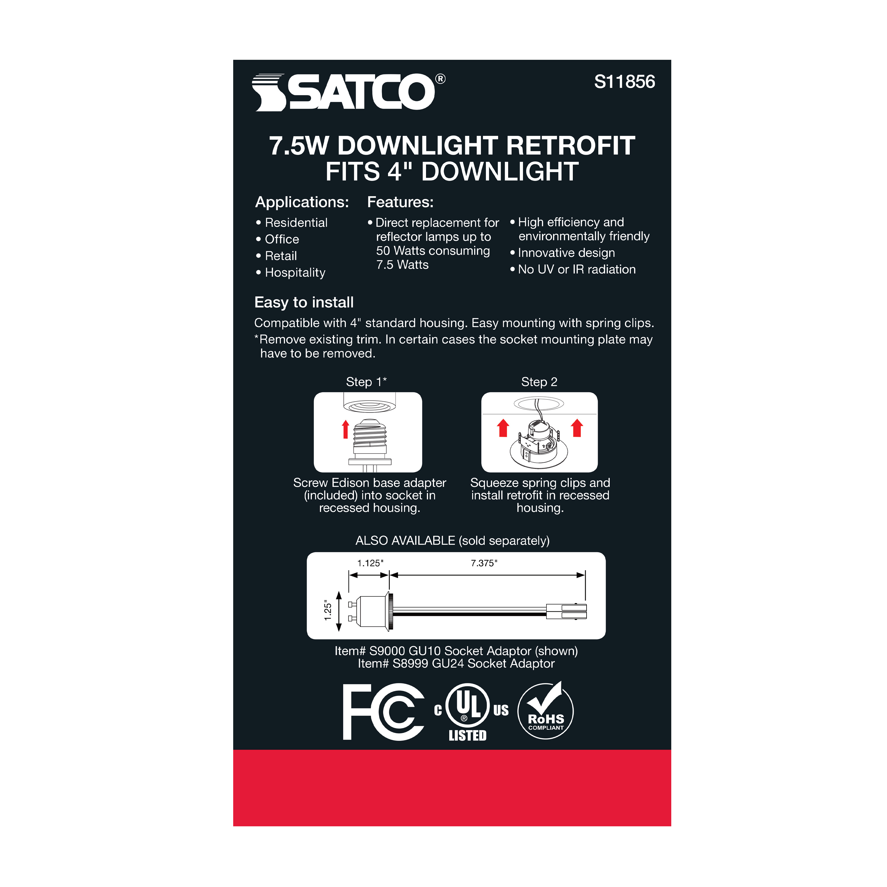 7.5WLED/DIR/4/60'/CCT-SEL/120V - S11856