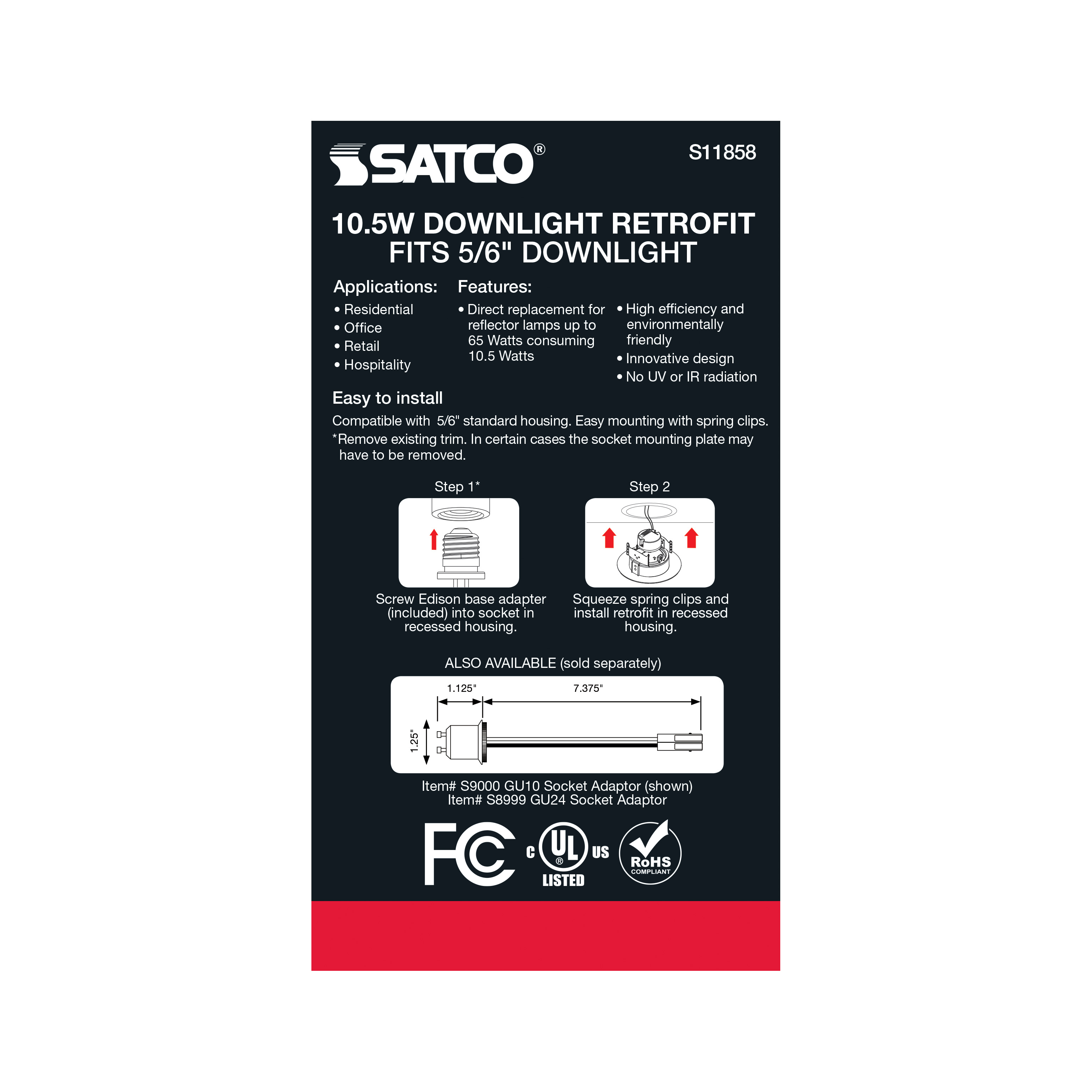 10.5WLED/DIR/5-6/CCT-SEL/120V/ - S11858