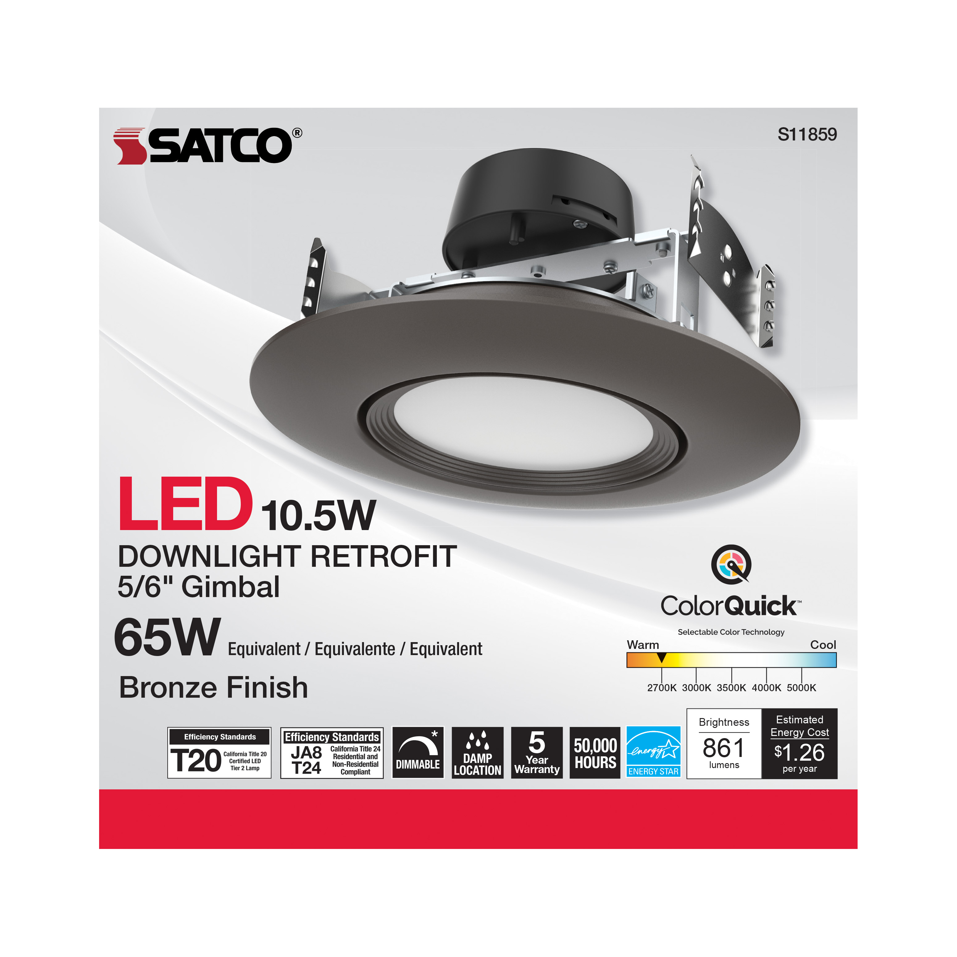 10.5WLED/DIR/5-6/CCT-SEL/120V/ - S11859