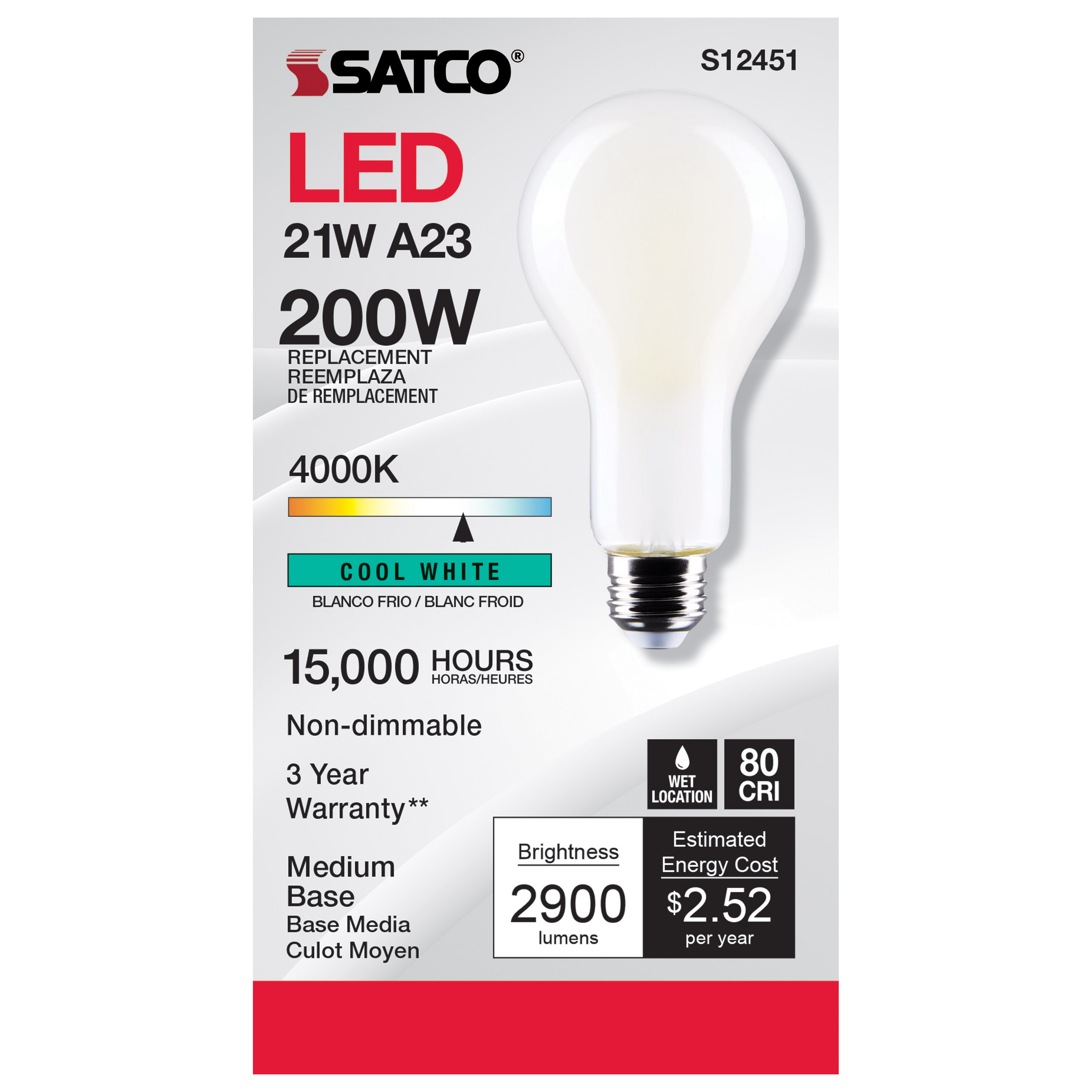 21A23/FR/LED/E26/840/120V/ND - S12451