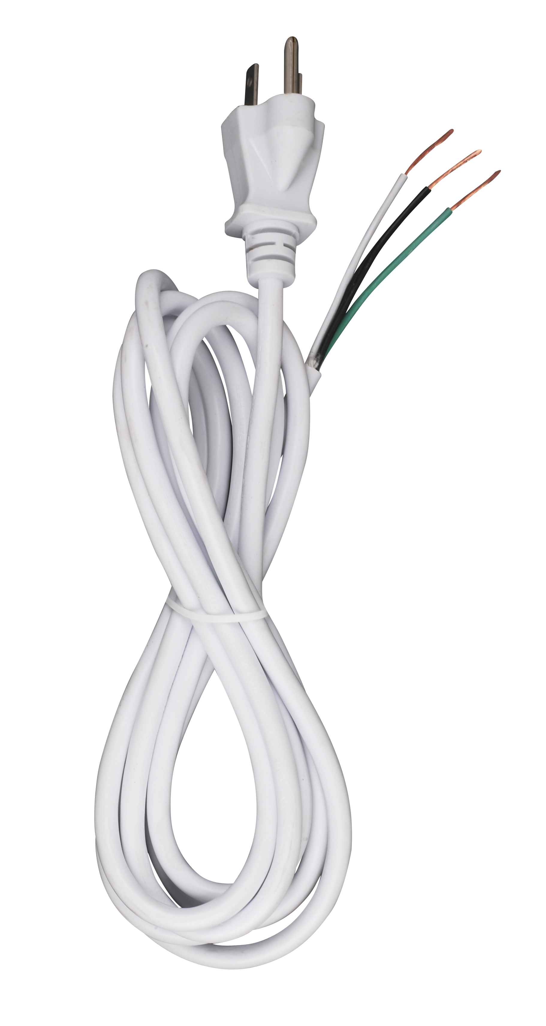 8FT WHT #18/3 SVT 105 W/PLUG - 90-2414