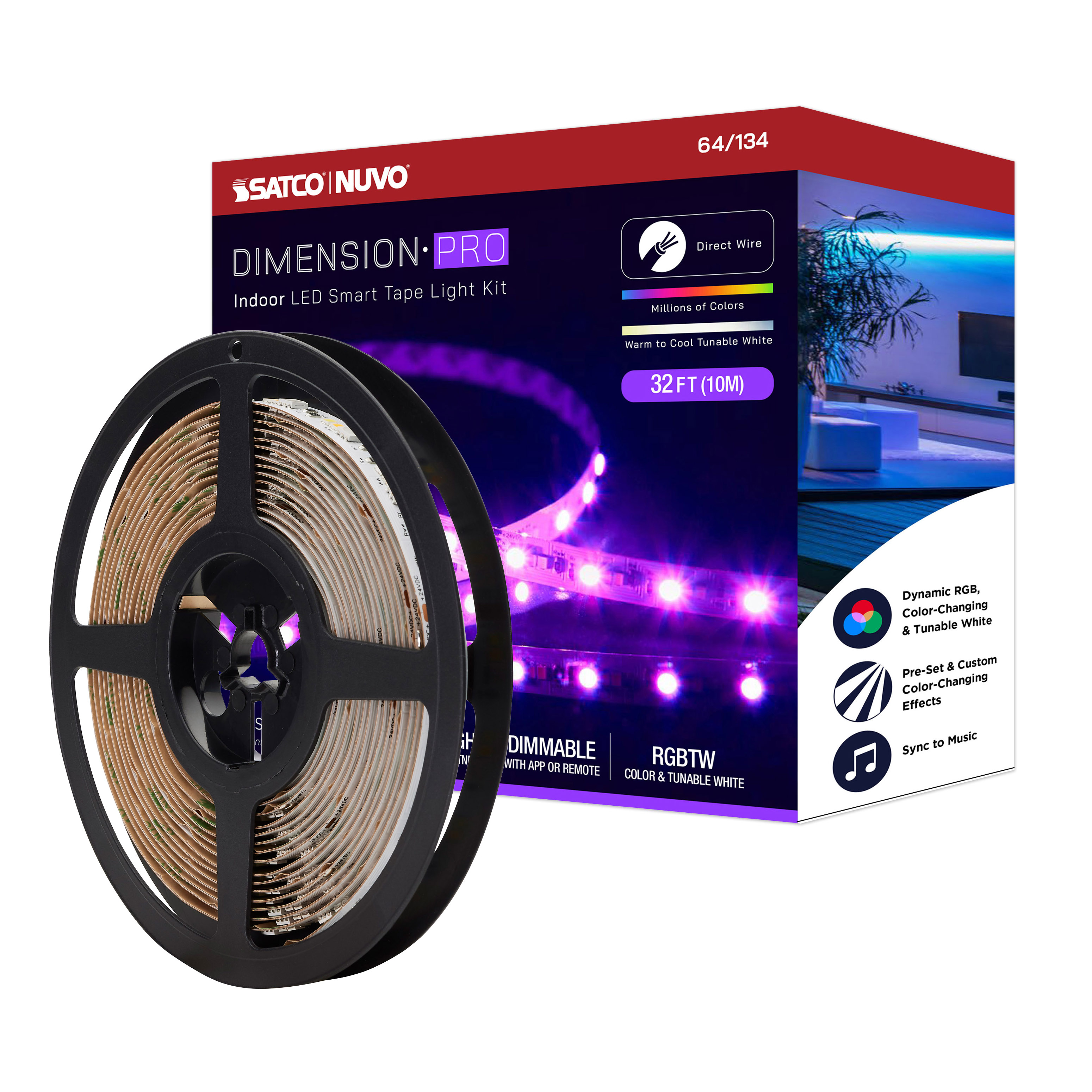TAPE/RGBTW-HO/IP20/JBOX/SF/32' - 64-134