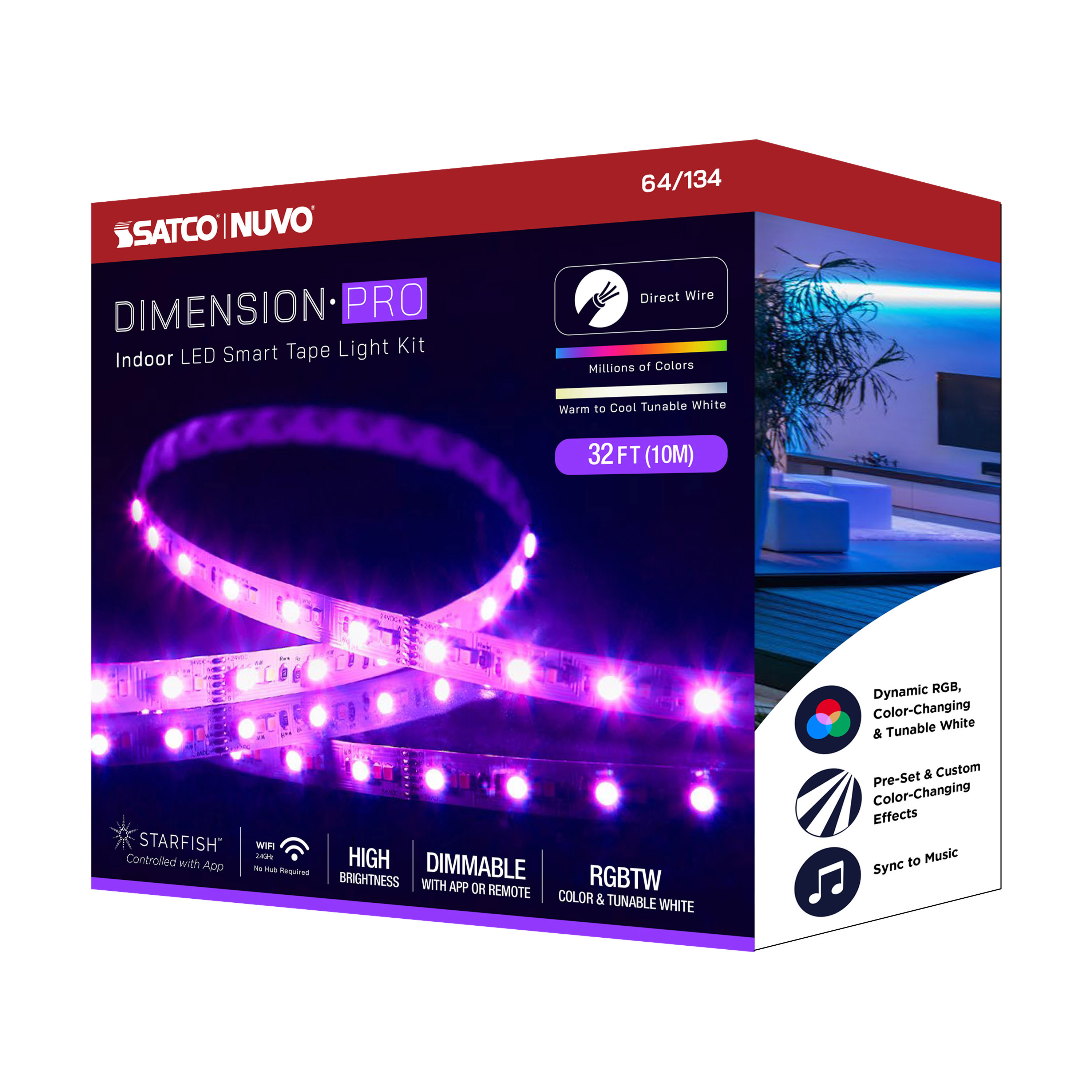 TAPE/RGBTW-HO/IP20/JBOX/SF/32' - 64-134