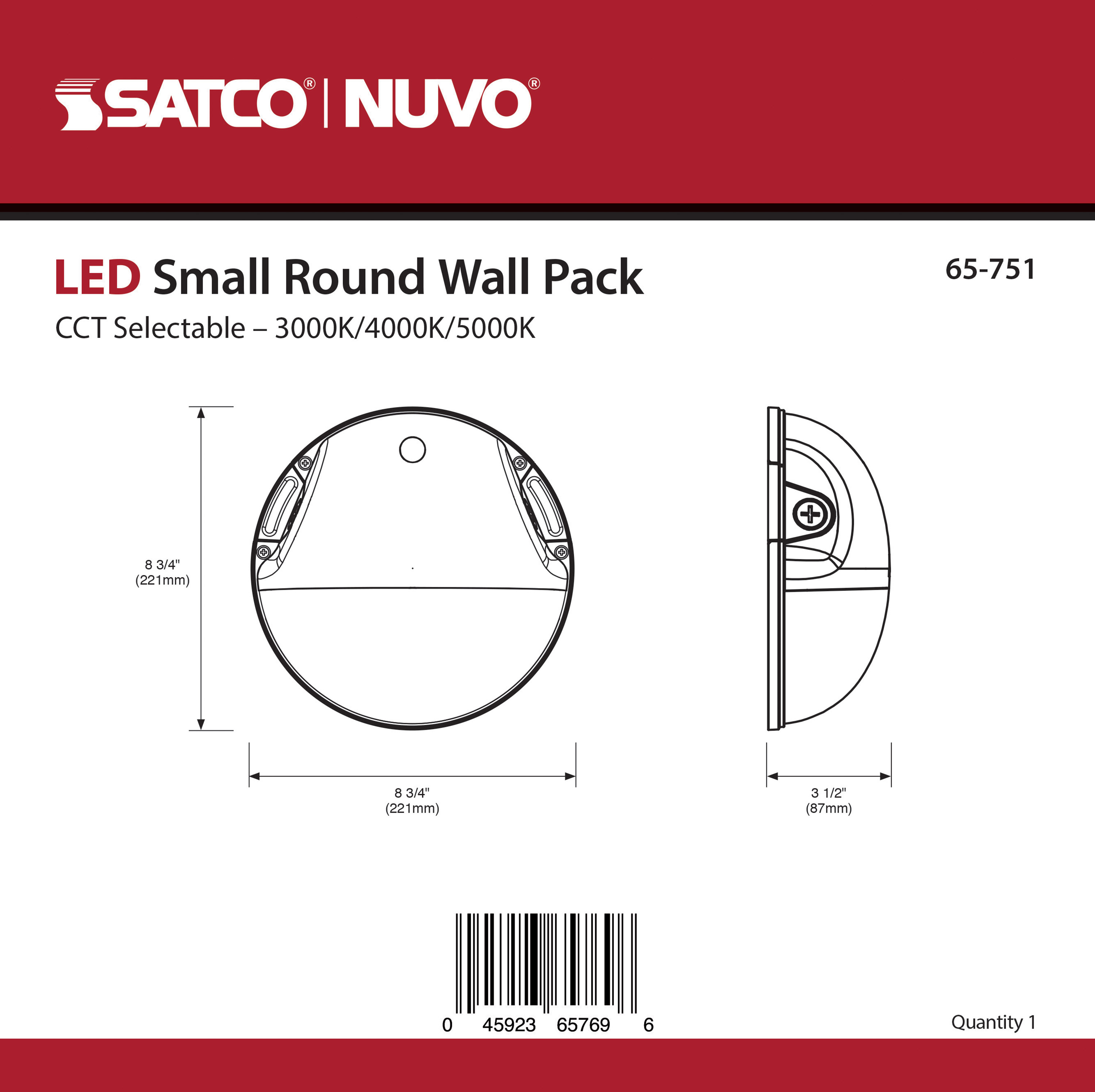 LED SMALL 20W ROUND WALL PACK - 65-751