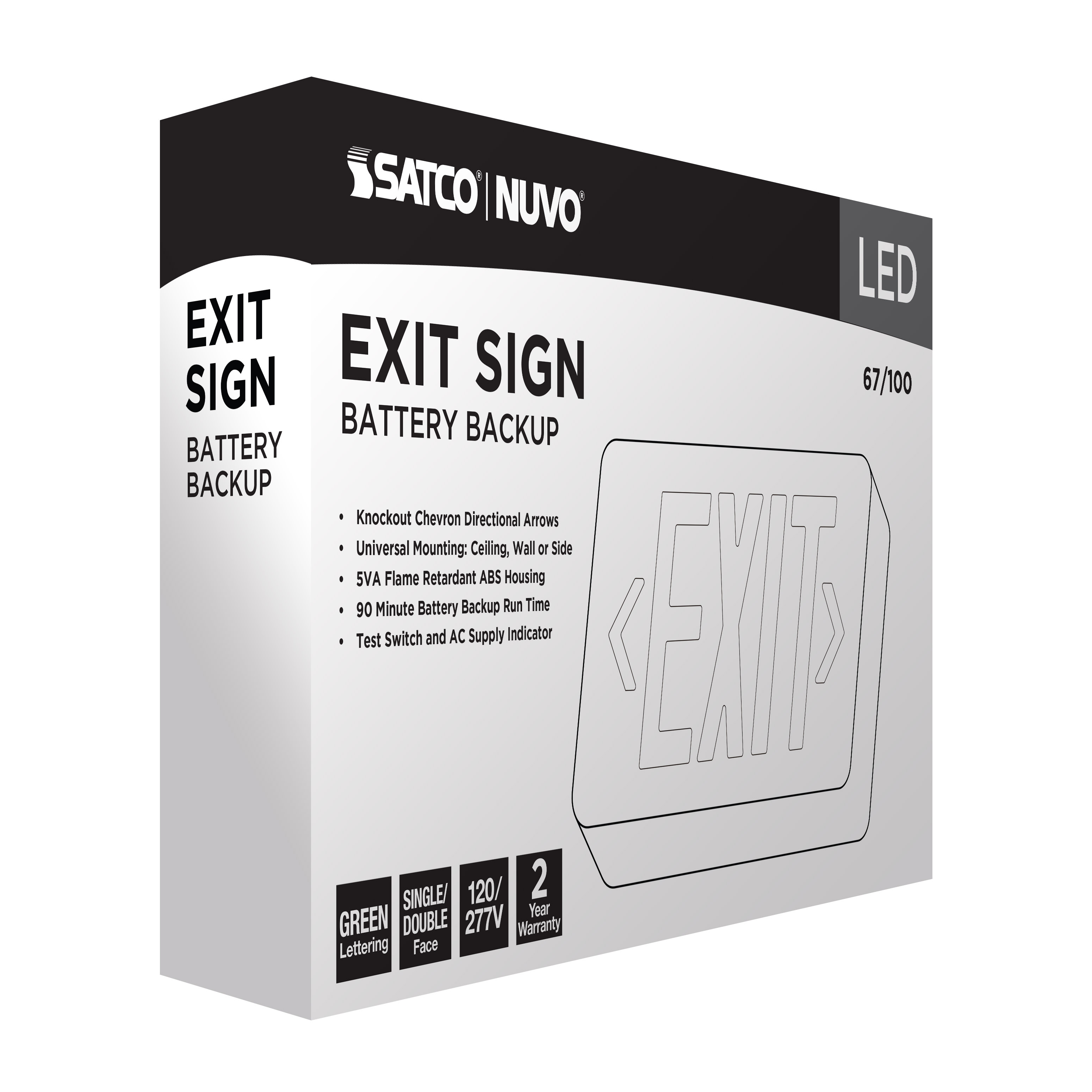 EXIT SIGN - GREEN - 67-100