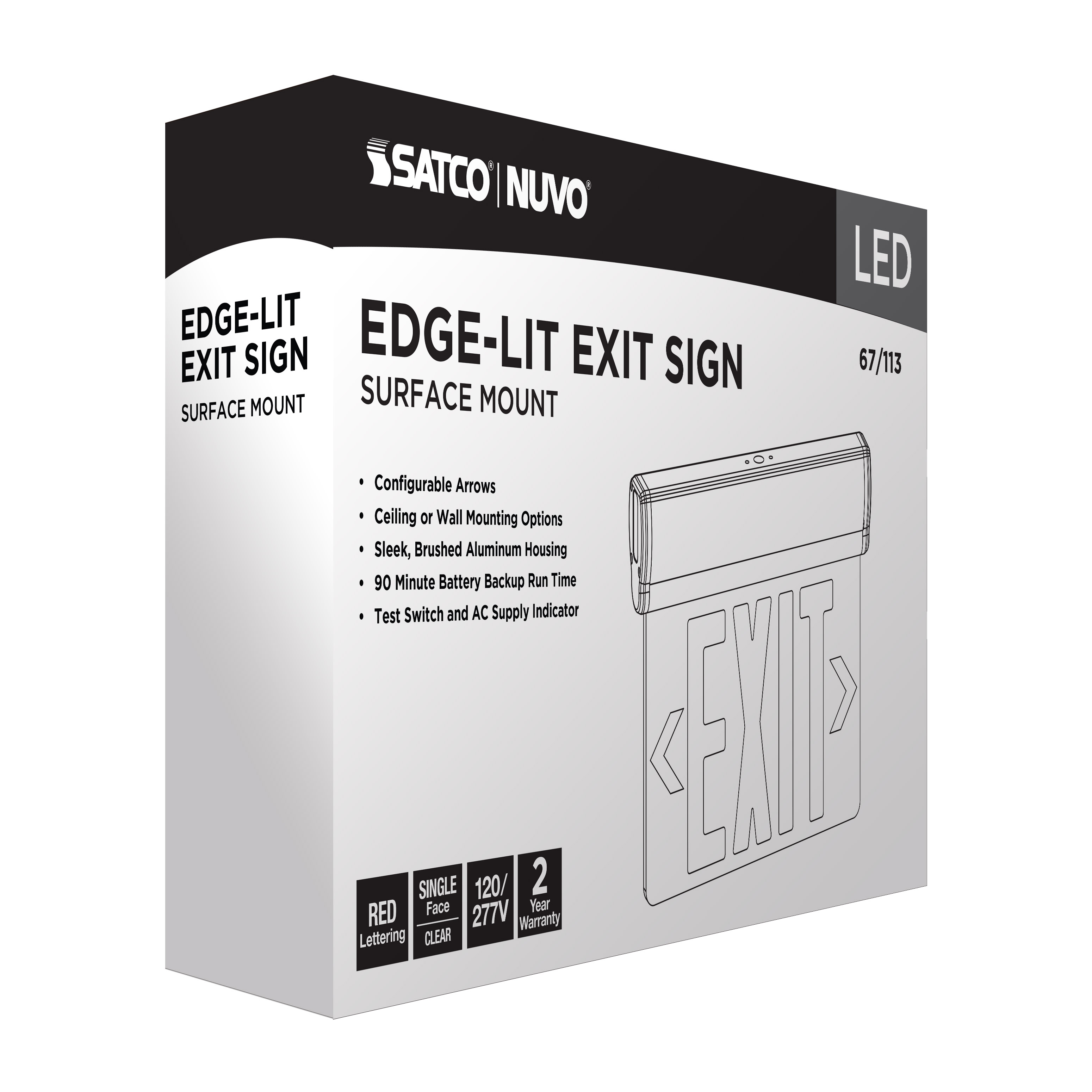 EL EXIT SIGN - SF RD CLR - 67-113