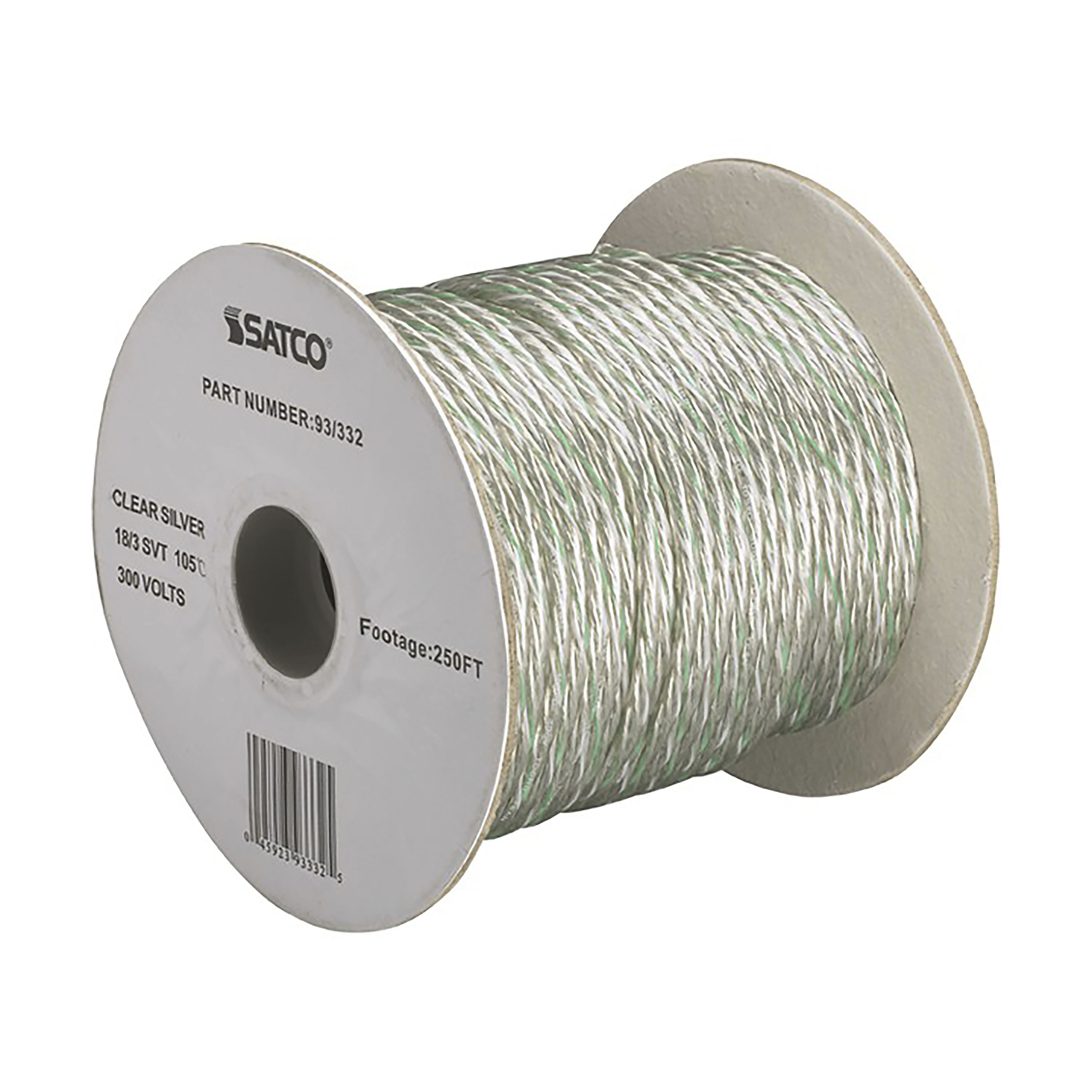 18/3 SVT SILVER W/SM. GRN LINE - 93-332