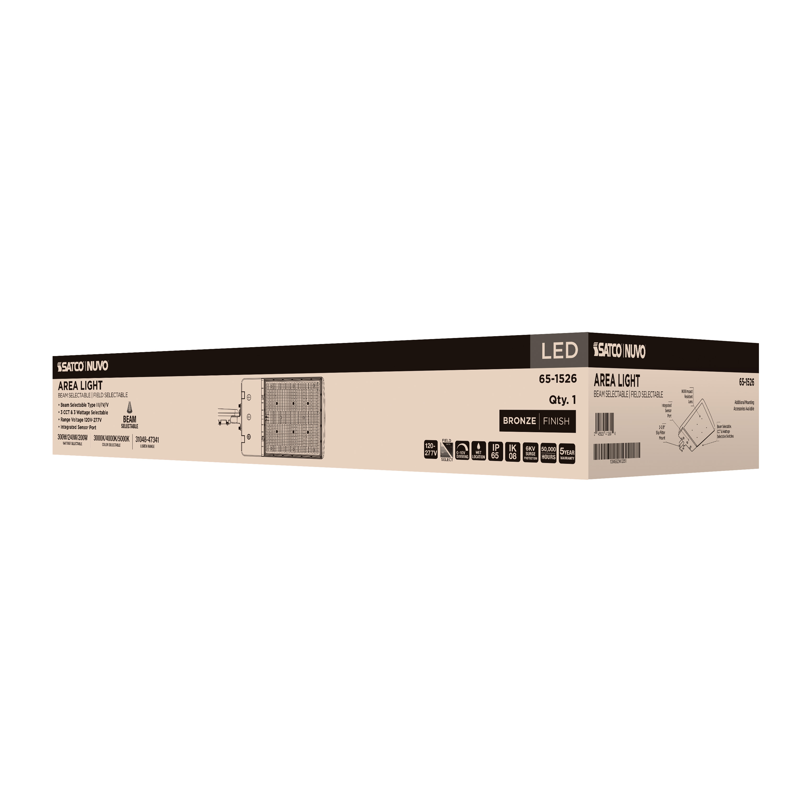 LED AREA LIGHT BRONZE 120-277V - 65-1526