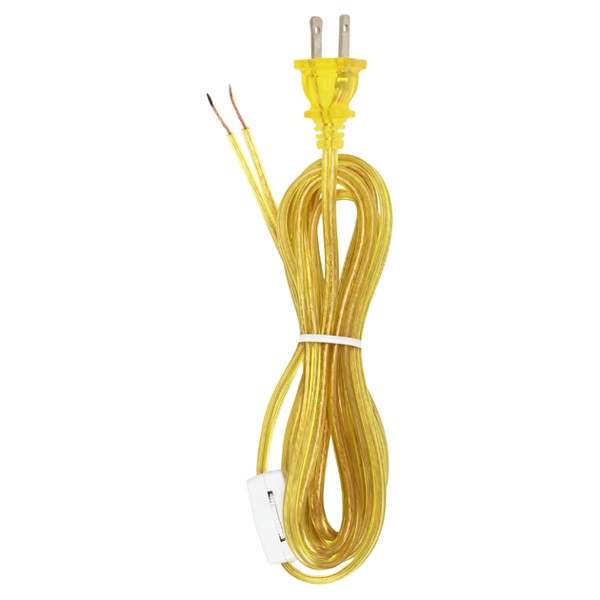 8' CLR GOLD CORD SET W/SWITCH - 90-723