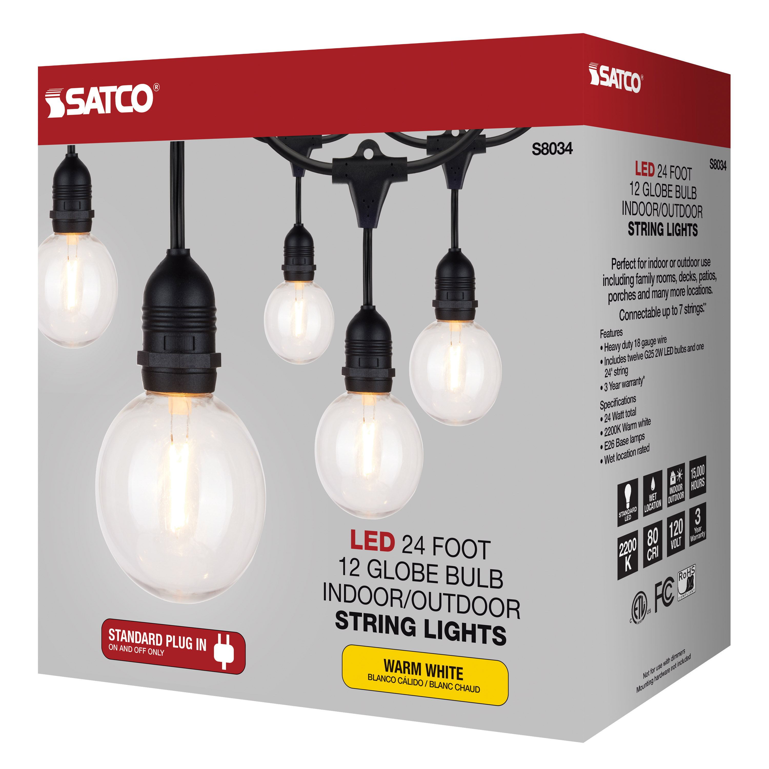 24FT/LED/SL/G25/822K/120V - S8034