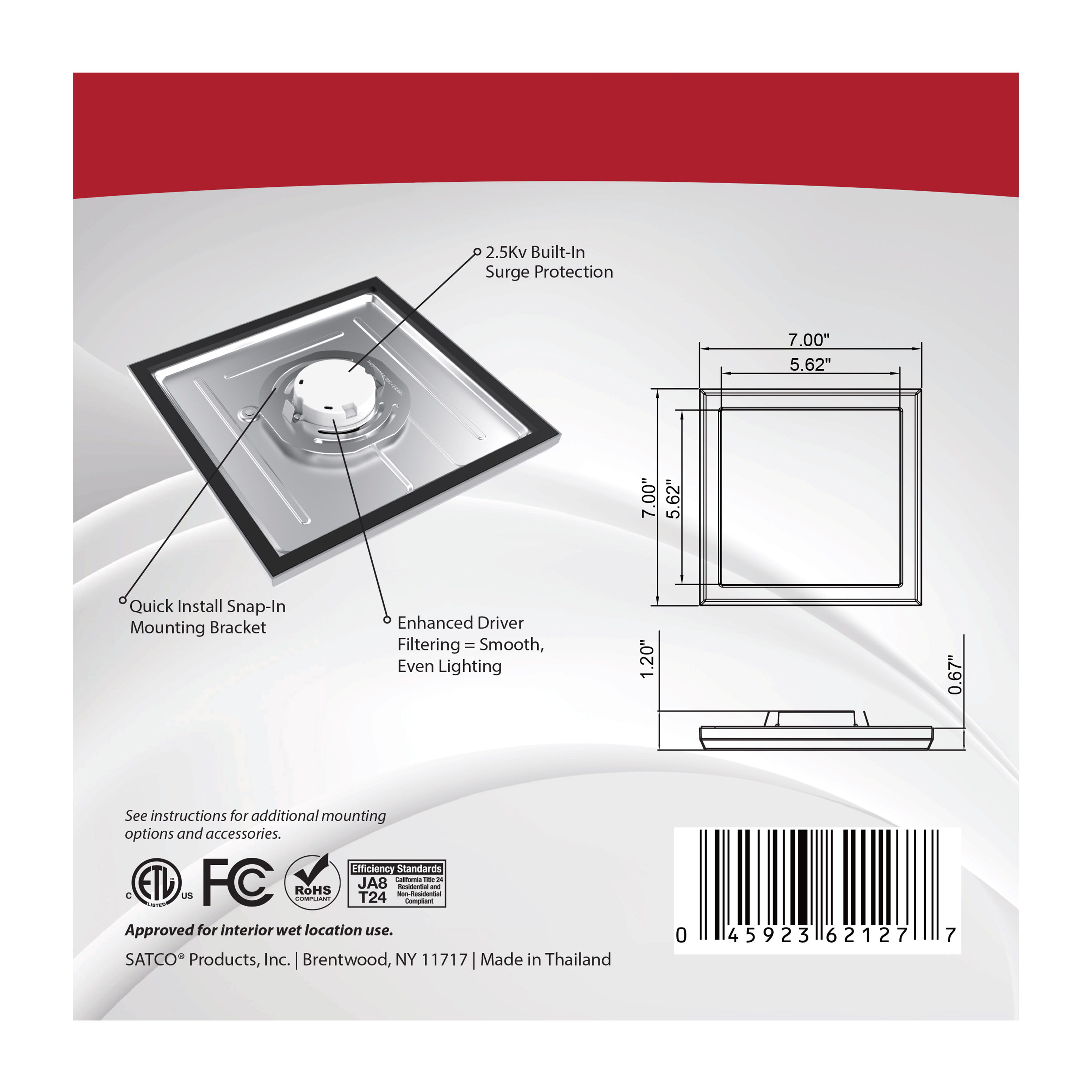 BLINK 7" SQUARE 11W 0-10V - 62-1749