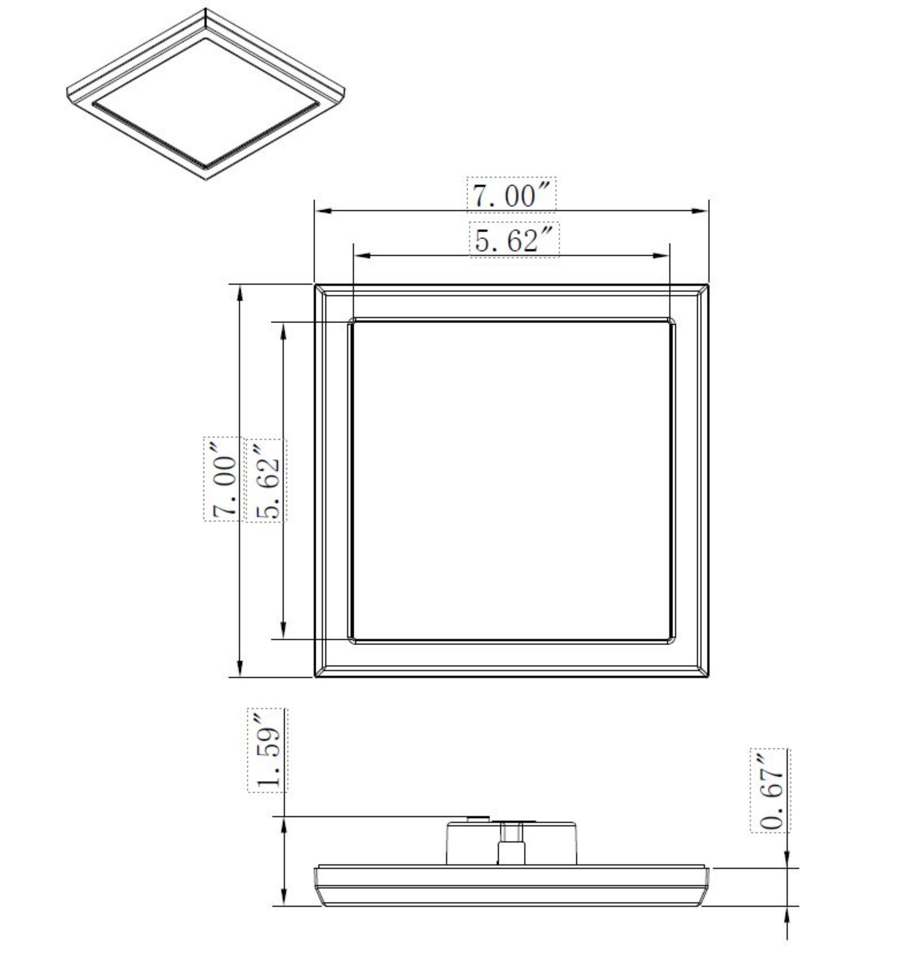 BLINK 11W LED 7" SQ BLACK - 62-1715