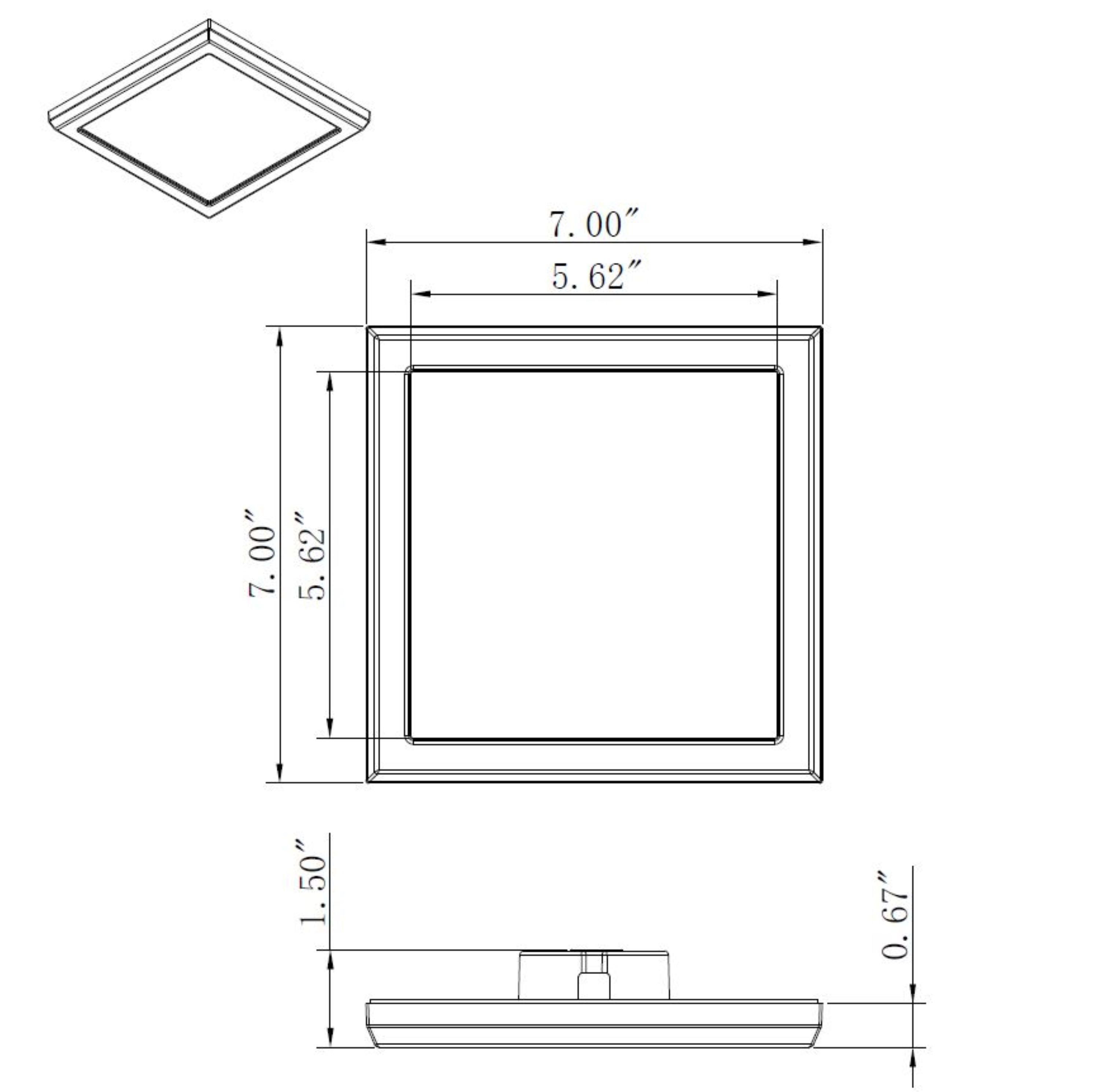 BLINK 11W LED 7" SQ WH 0-10V - 62-1719