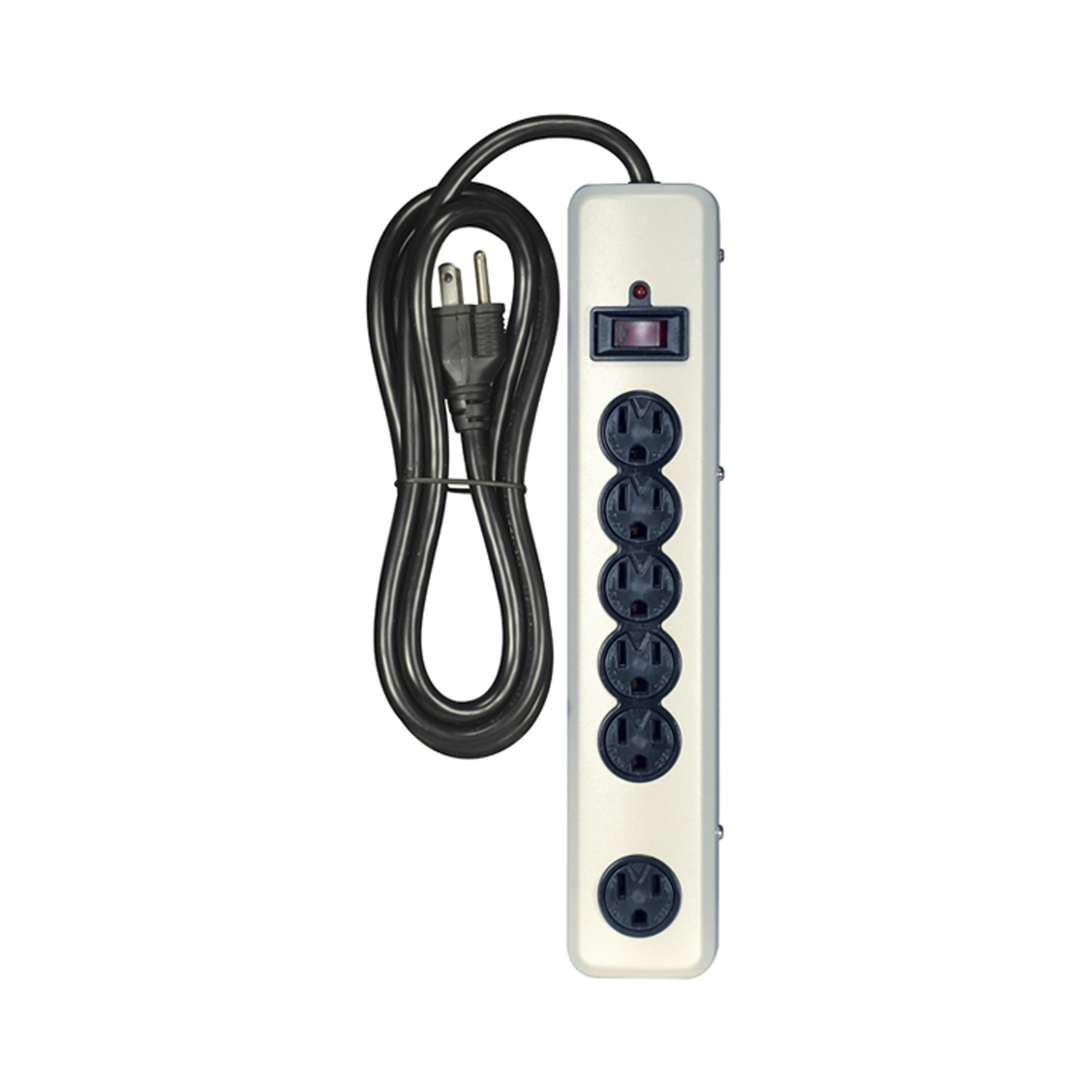 BEIGE 6 OUTLET METAL SURGE - 91-235