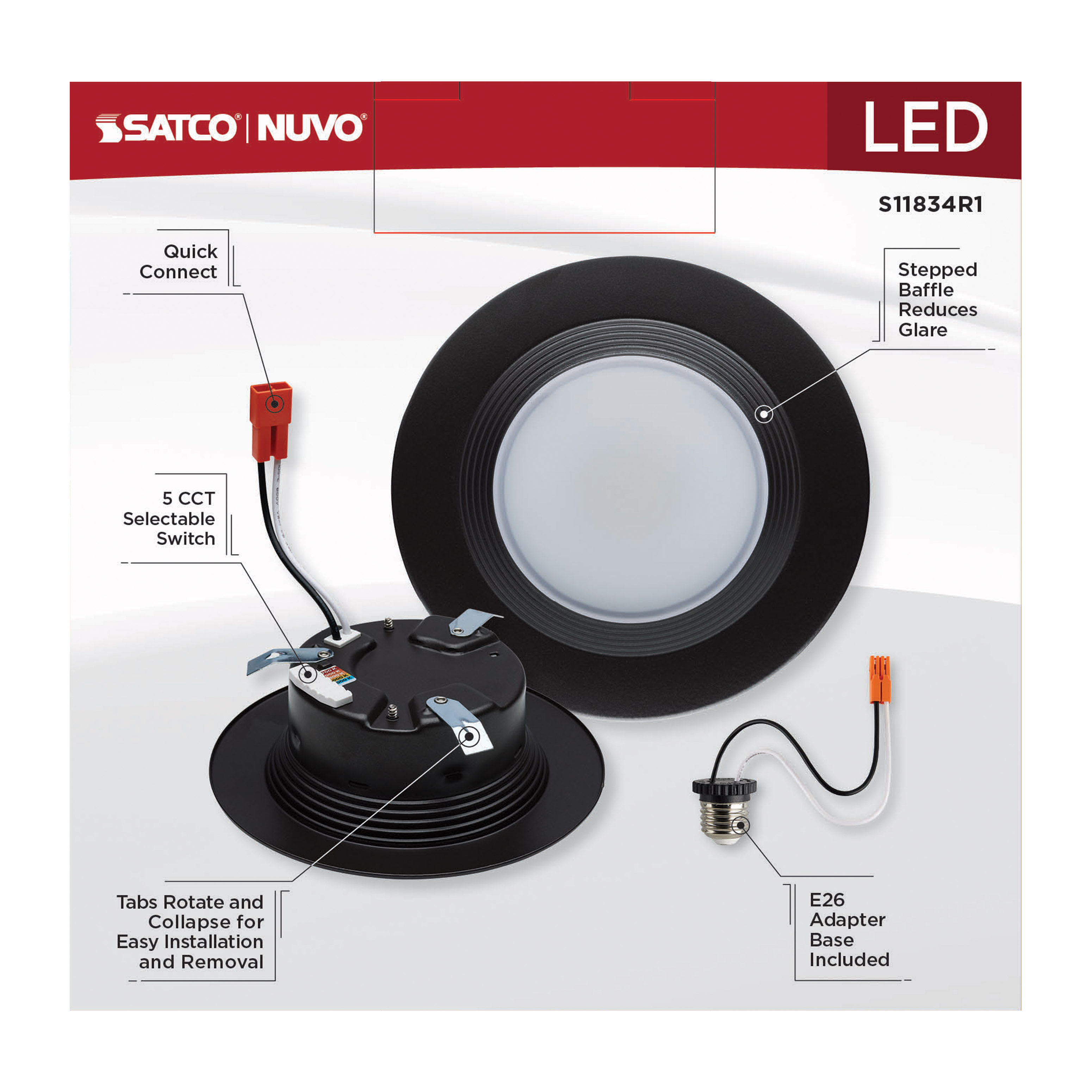 S11834R1 6.7WLED/DLR/4/CCT-SEL/RD/BZ
