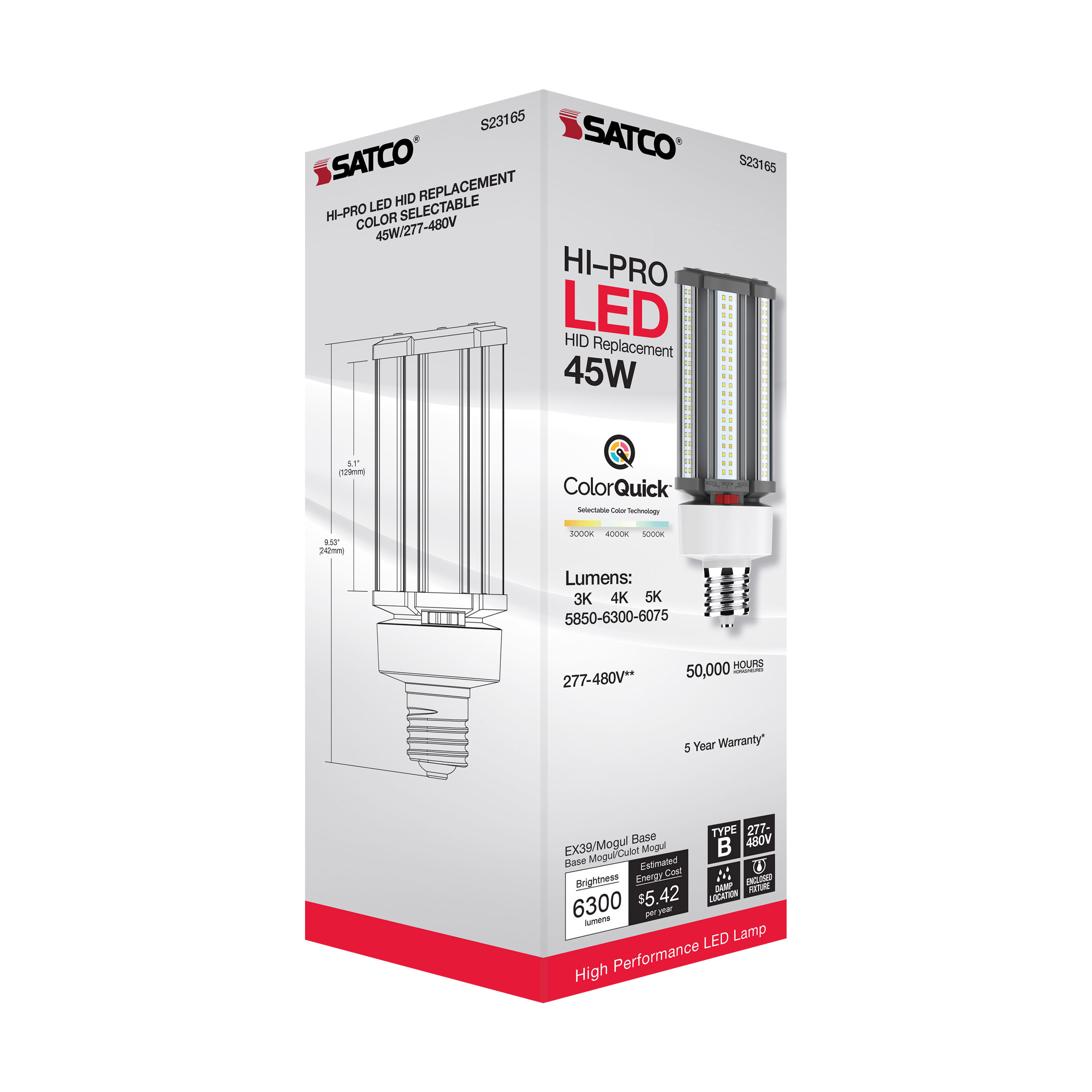 S23165 45W/LED/CCT/277-480V/EX39