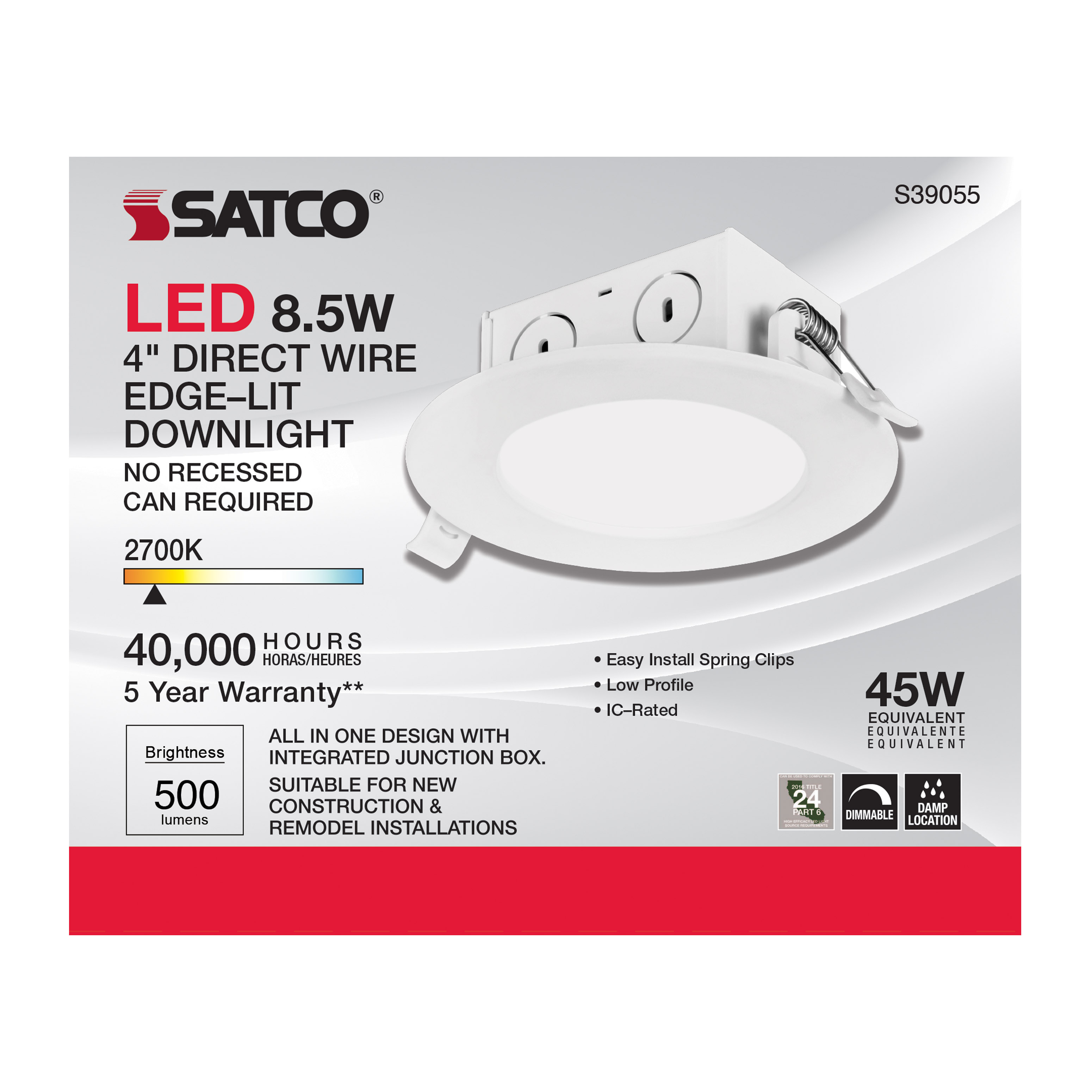 8.5WLED/DW/EL/4/27K/120V - S39055