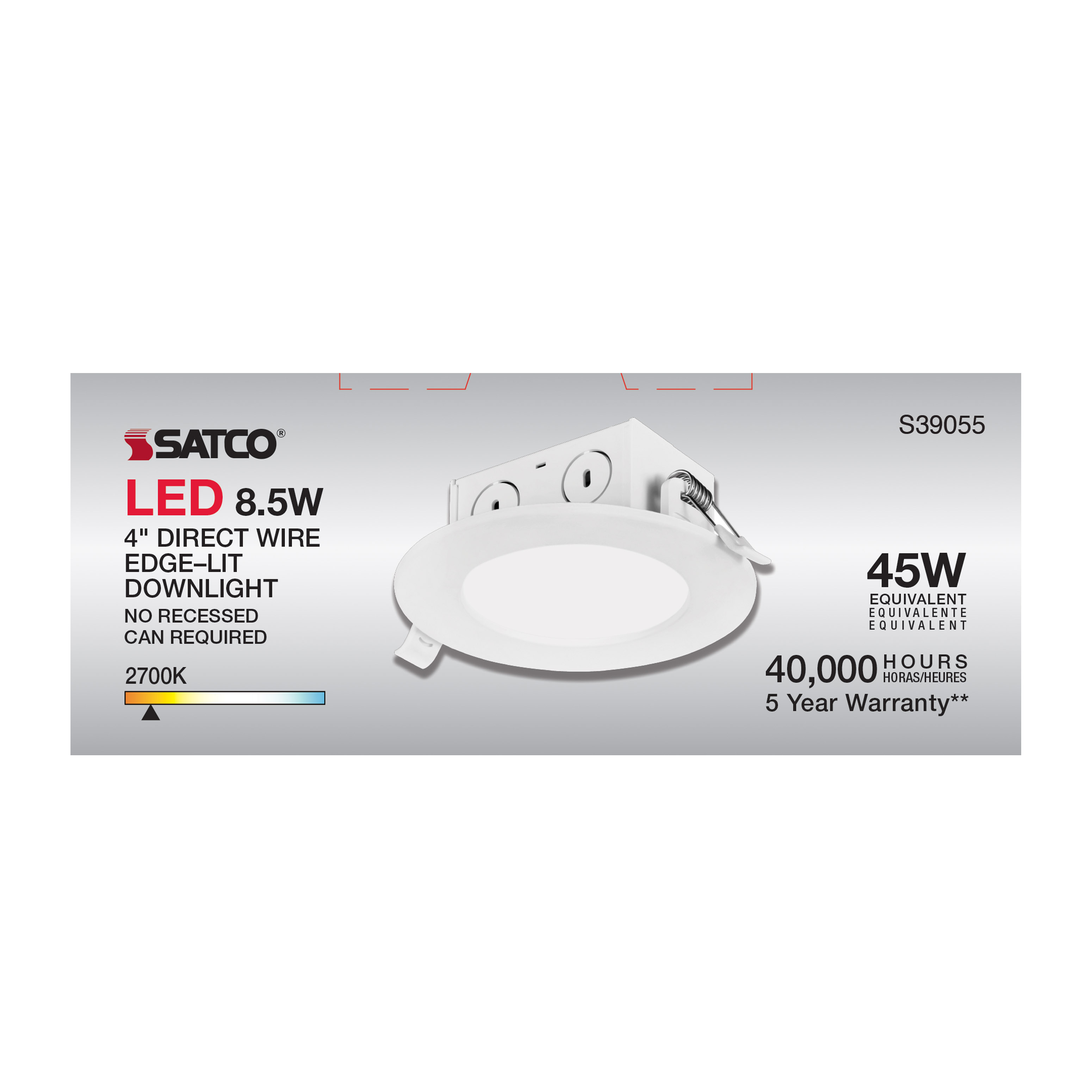 8.5WLED/DW/EL/4/27K/120V - S39055