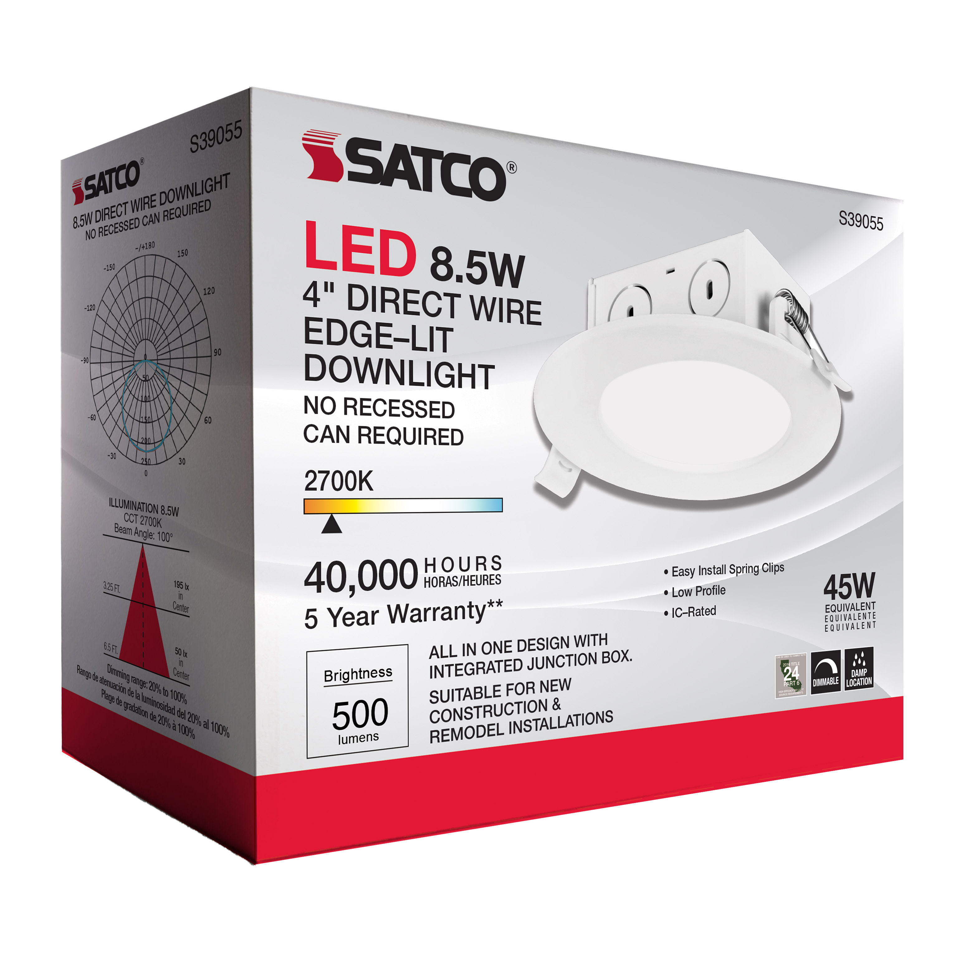 8.5WLED/DW/EL/4/27K/120V - S39055