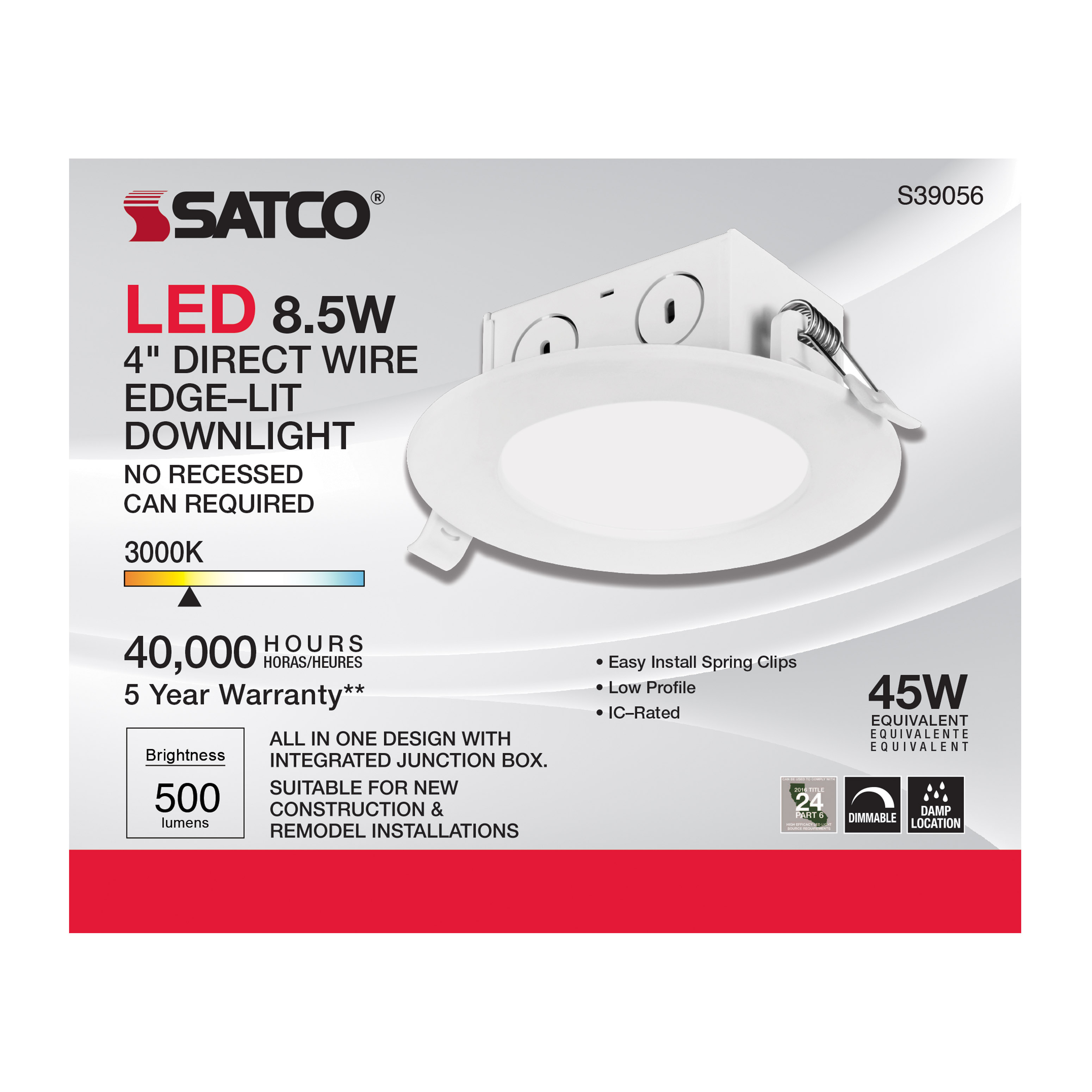 8.5WLED/DW/EL/4/30K/120V - S39056