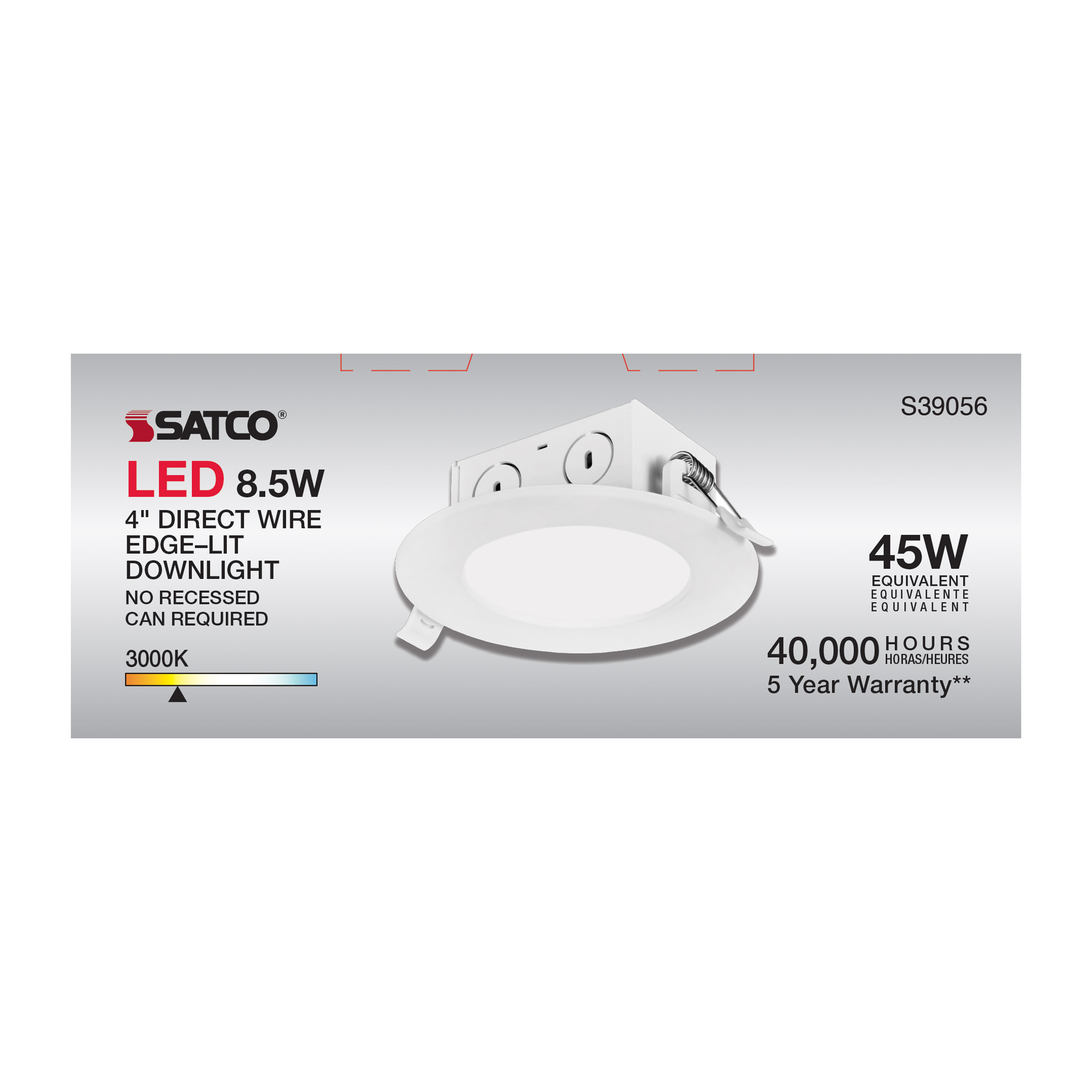 8.5WLED/DW/EL/4/30K/120V - S39056
