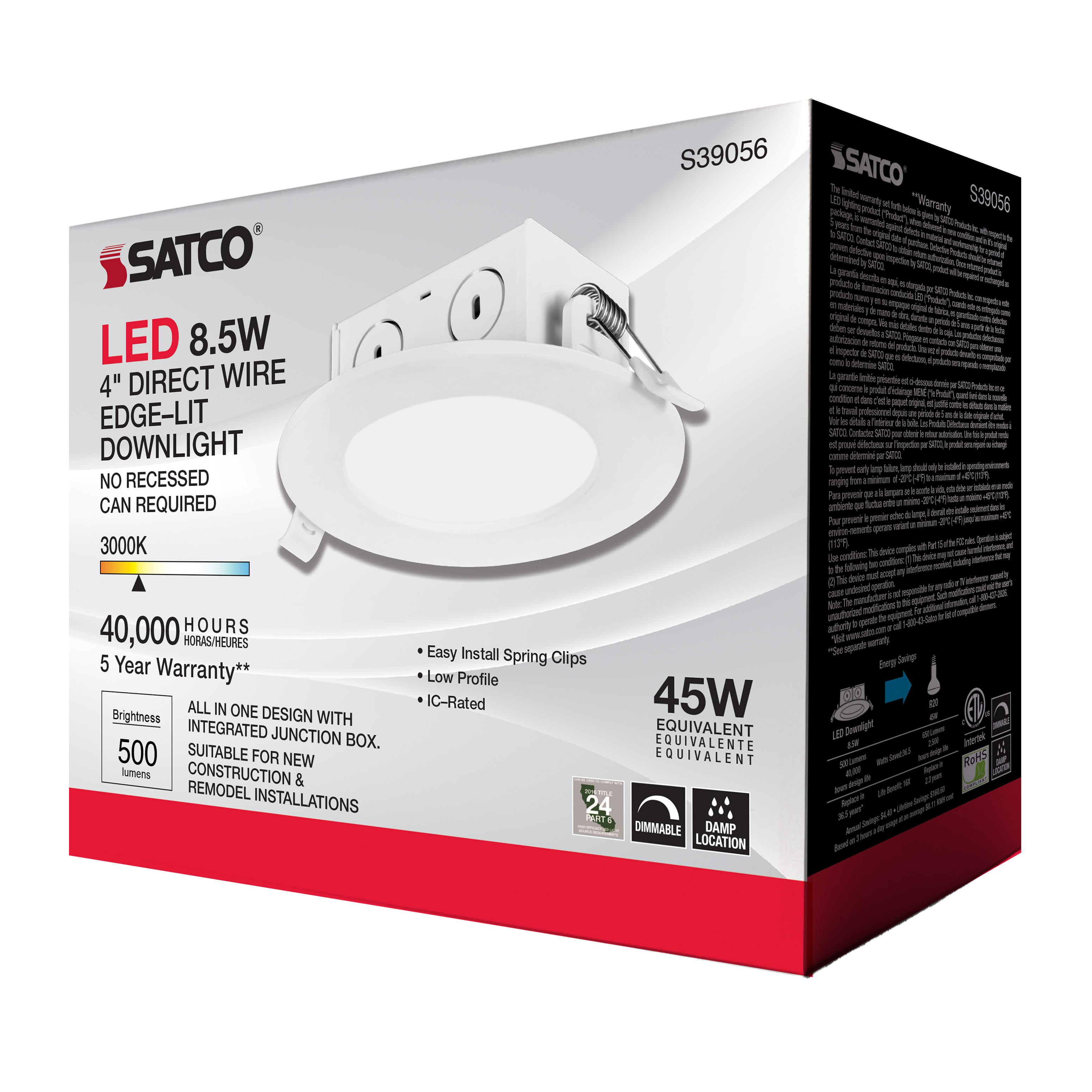 8.5WLED/DW/EL/4/30K/120V - S39056