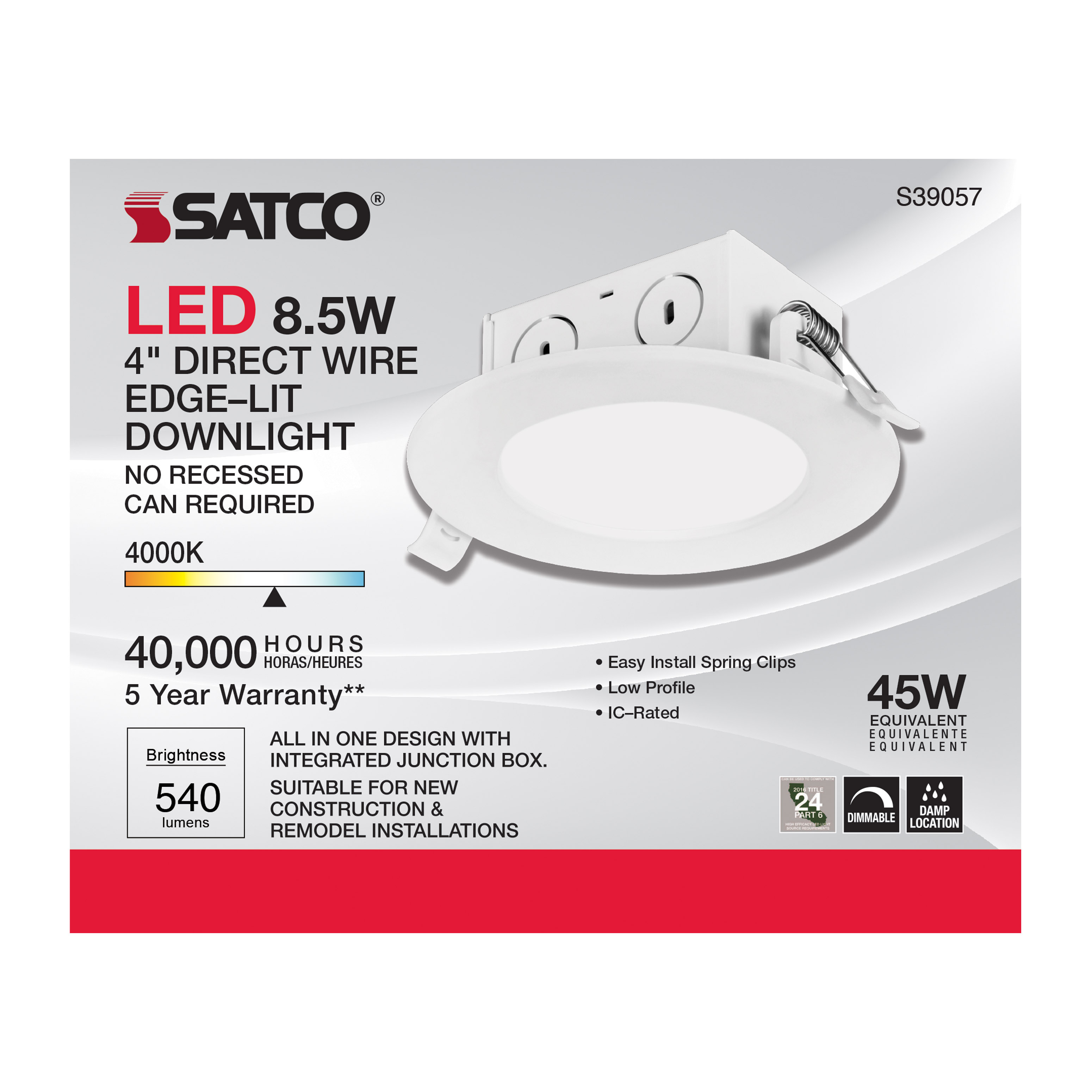 8.5WLED/DW/EL/4/40K/120V - S39057
