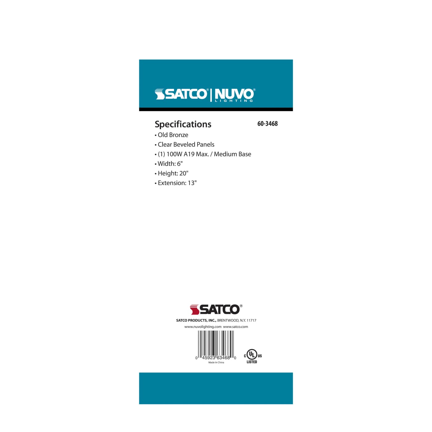 CENTRAL PARK 1 LT OUTDOOR - 60-3468