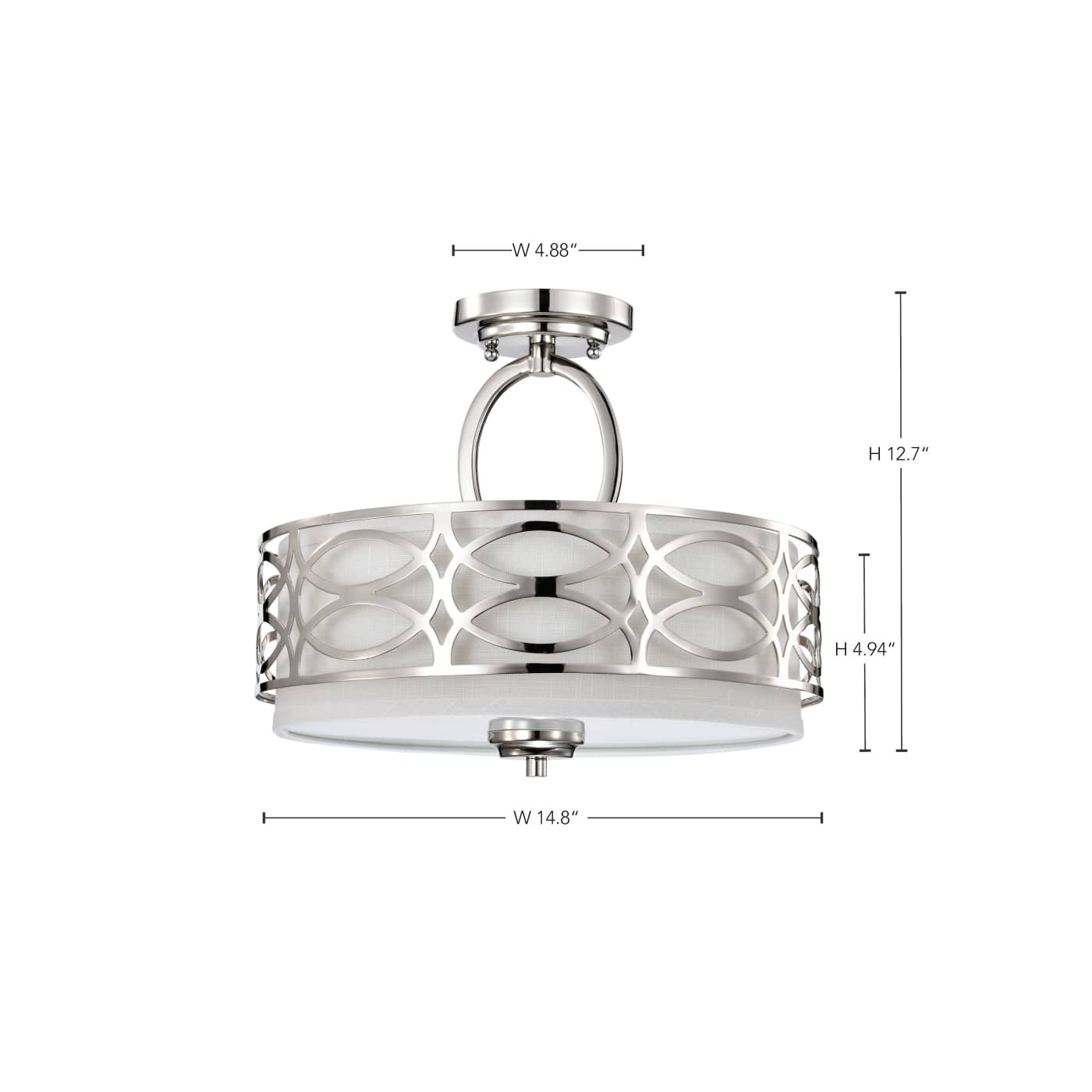 HARLOW 3 LIGHT SEMI-FLUSH - 60-4629