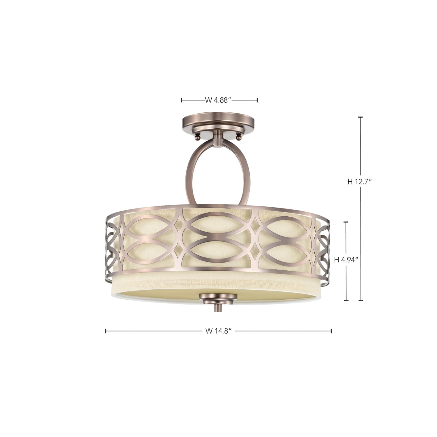 HARLOW 3 LIGHT SEMI-FLUSH - 60-4729