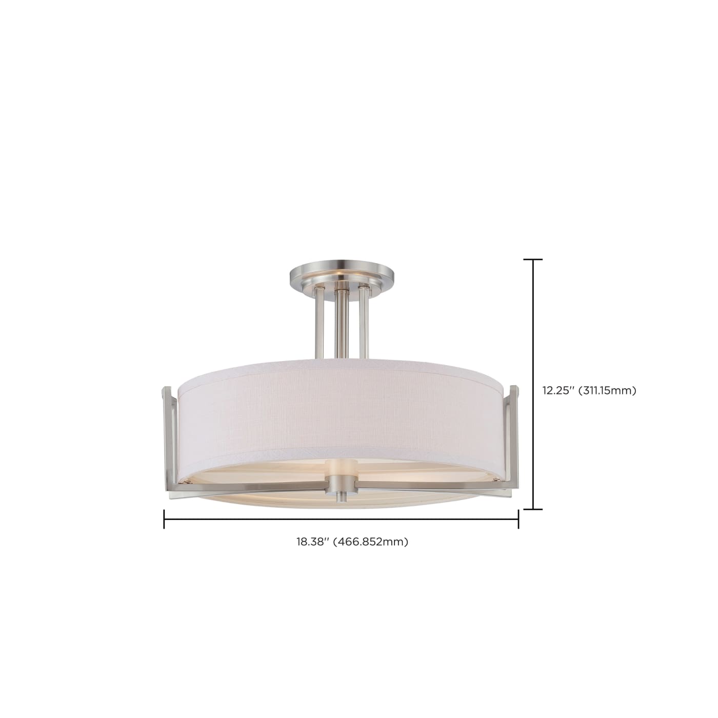 GEMINI 3 LIGHT SEMI-FLUSH - 60-4758