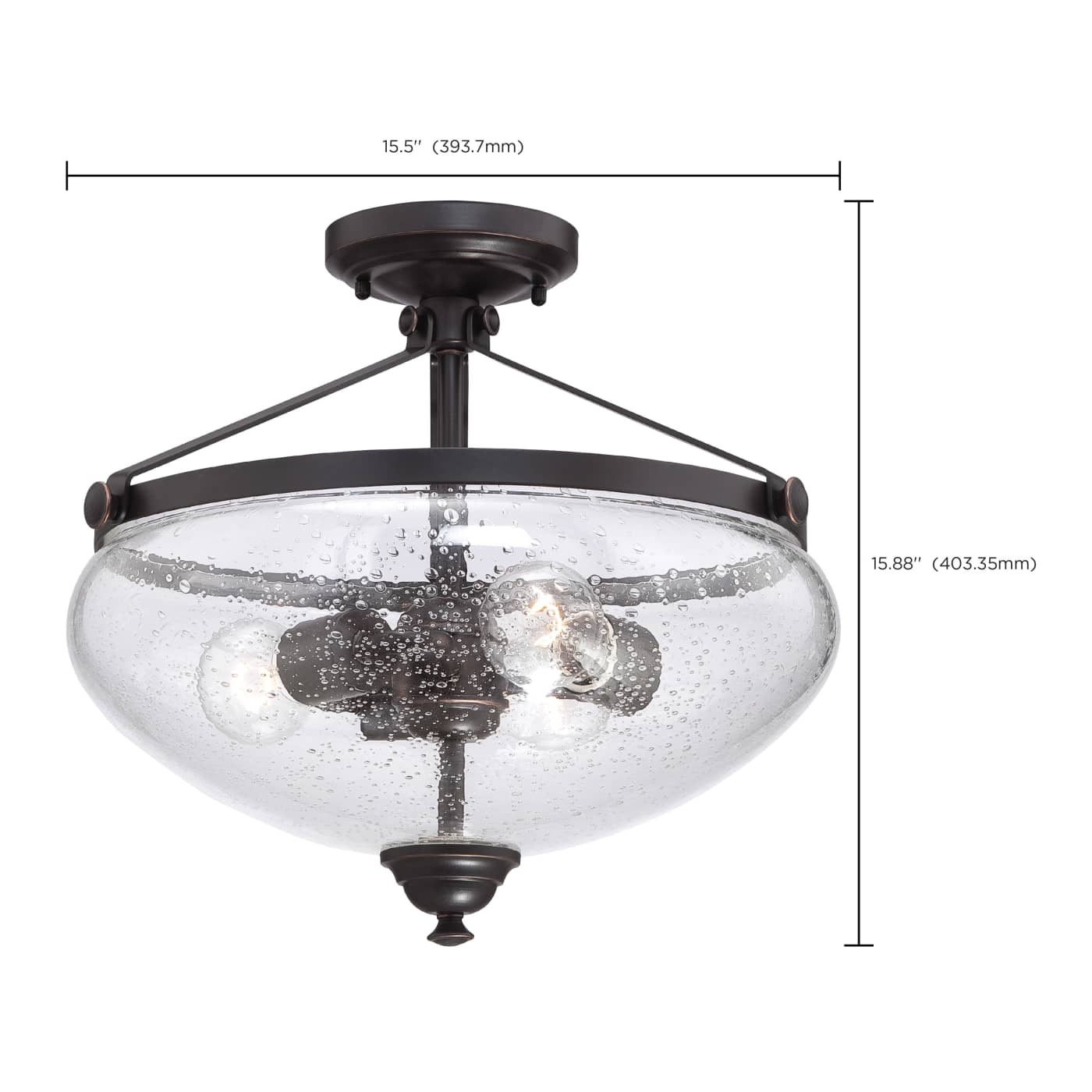 LAUREL - 3 LT SEMI FLUSH - 60-5544