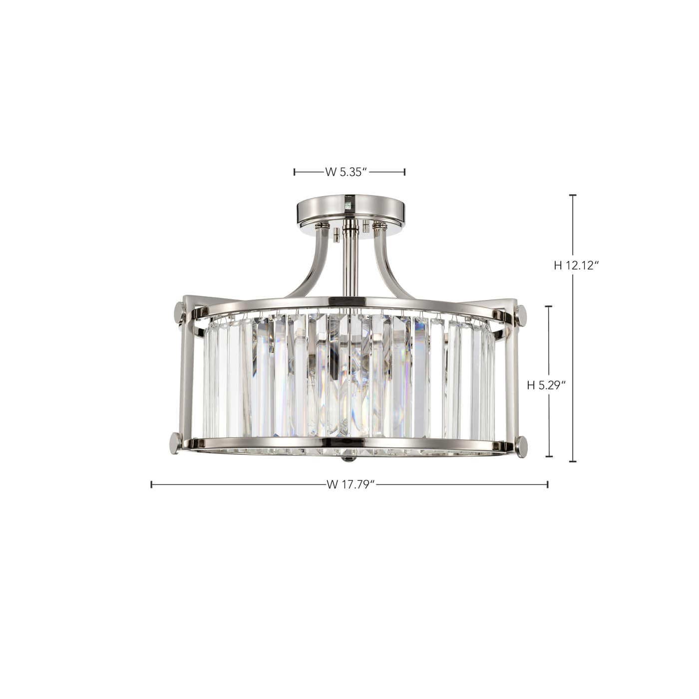 KRYS 3 LIGHT SEMI FLUSH - 60-5763