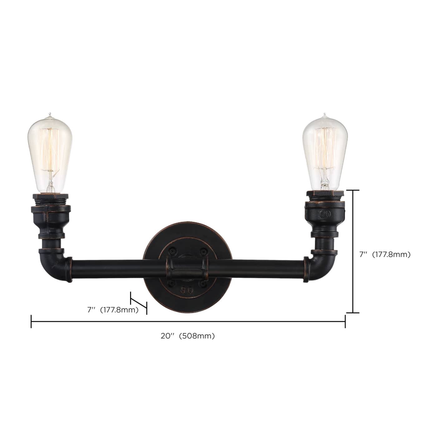 IRON 2 LIGHT VANITY FIXTURE - 60-5792