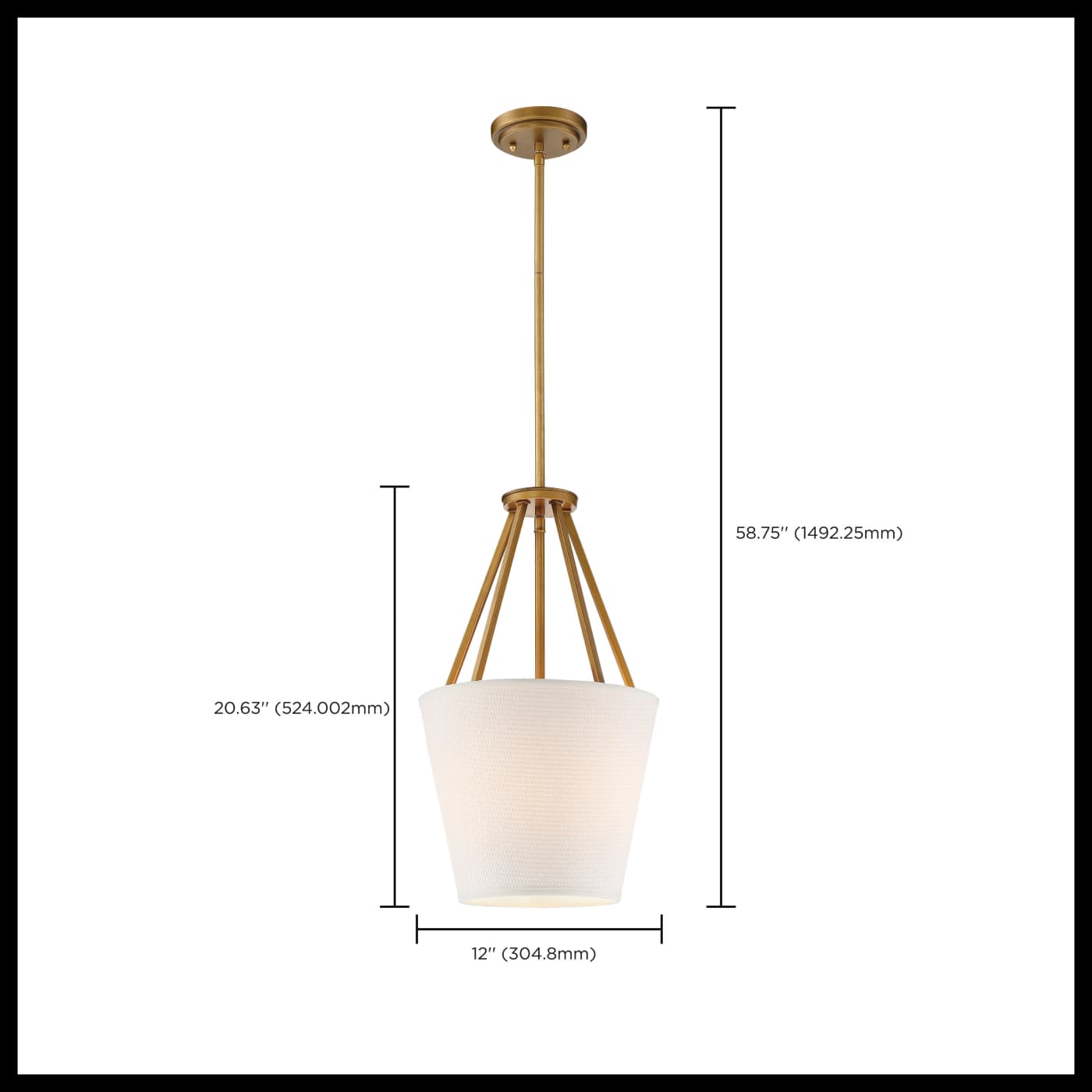 SENECA 3 LIGHT 12" PENDANT - 60-5842