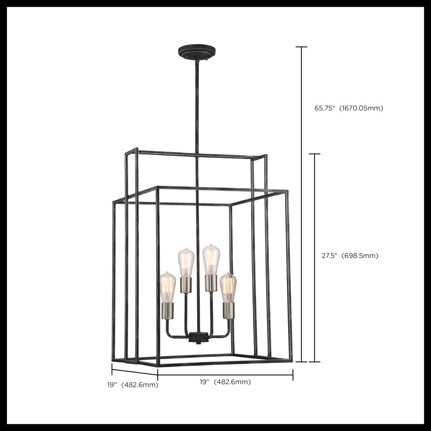 LAKE 4 LIGHT 19" SQUARE PEND - 60-5858