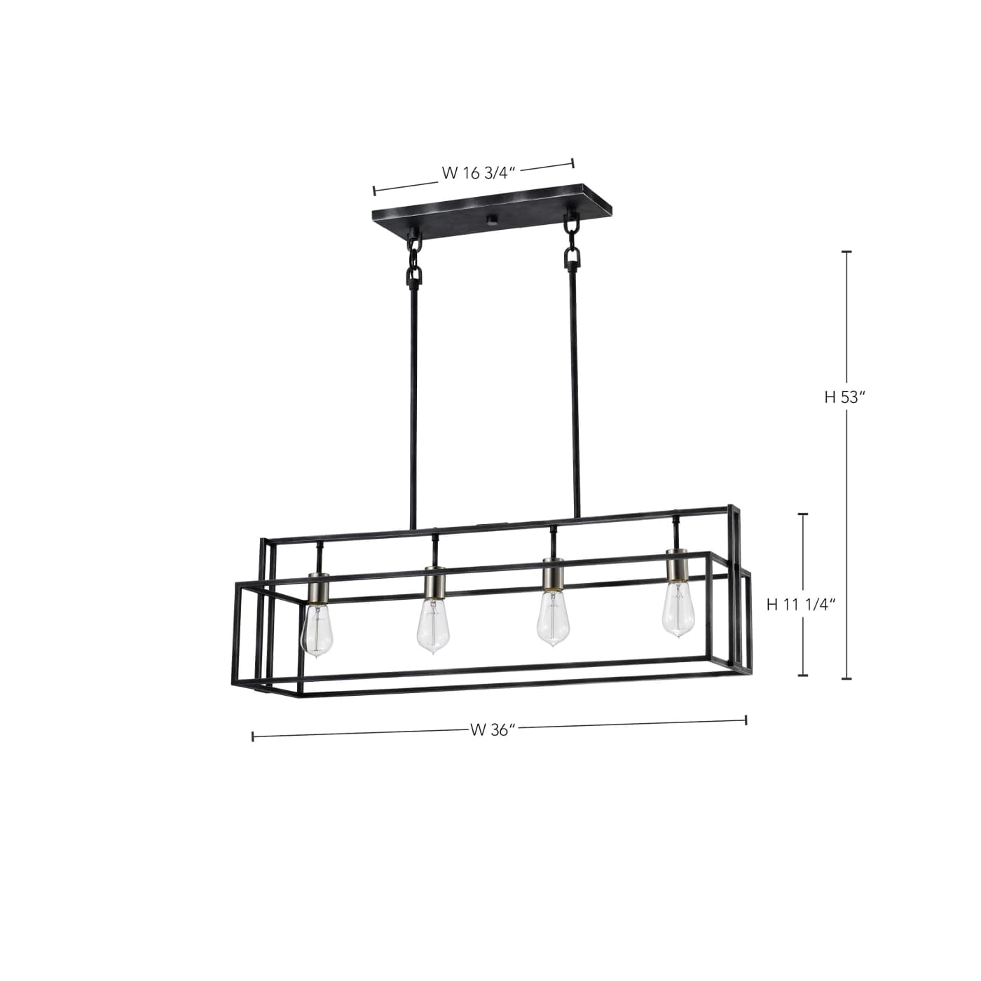 LAKE 4 LIGHT ISLAND PENDANT - 60-5859