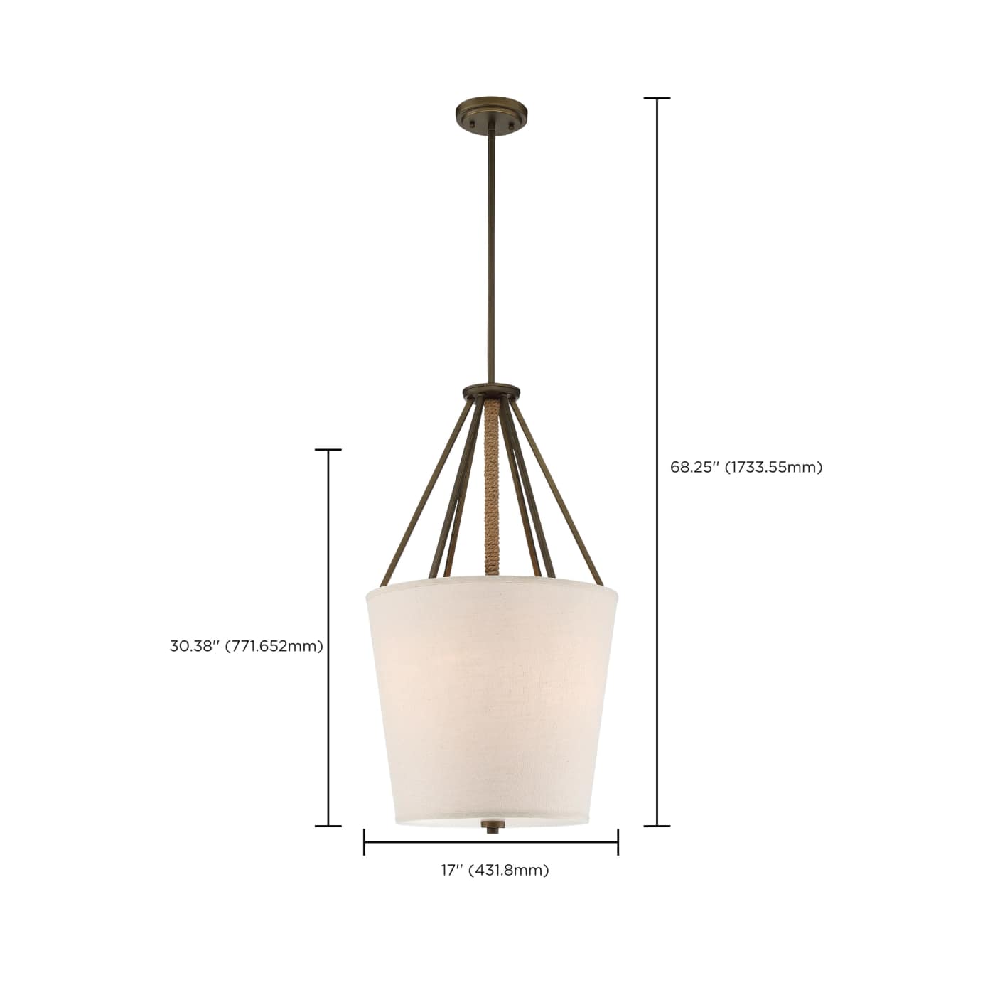 SENECA 3 LIGHT 17" PENDANT - 60-5899