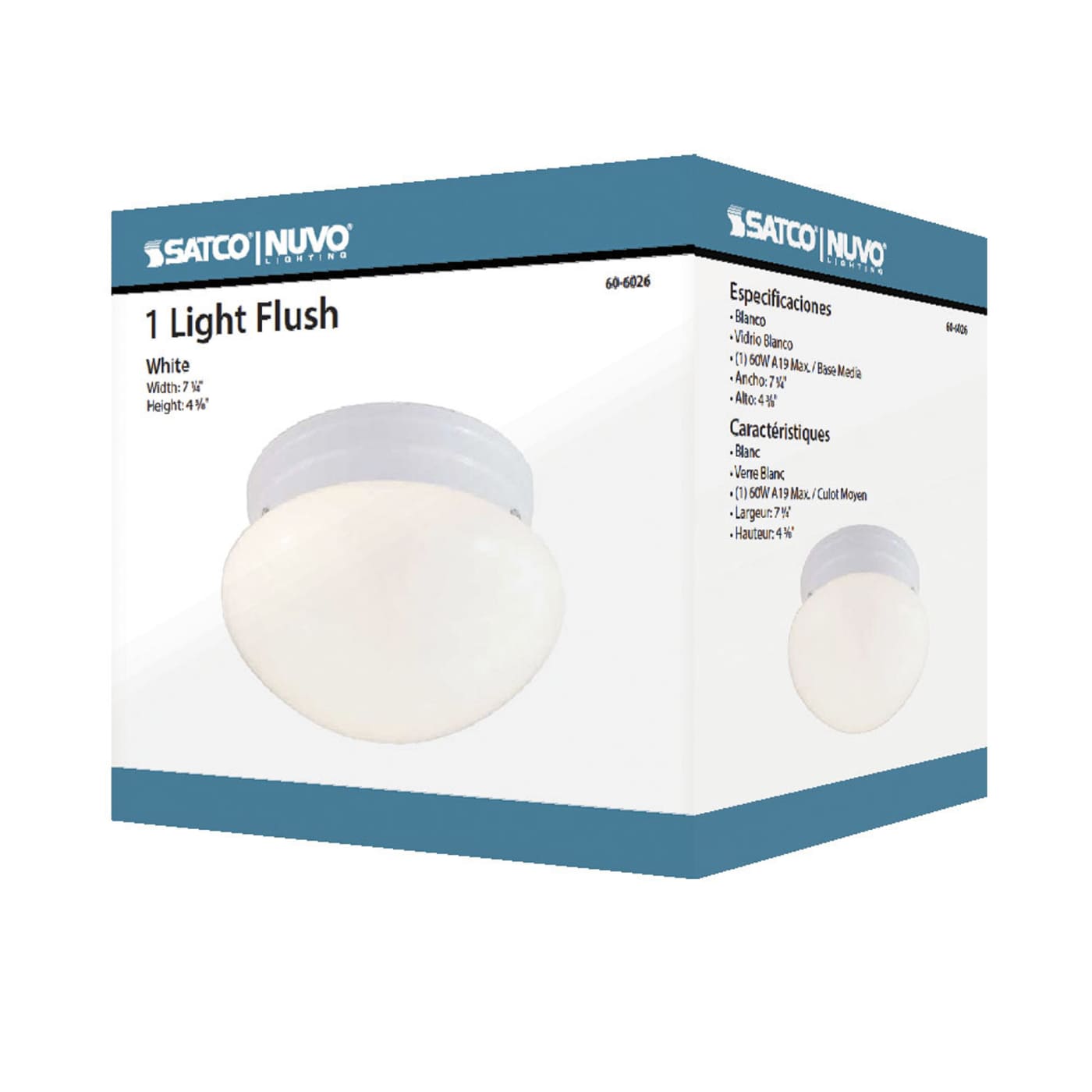 1 LIGHT SMALL MUSHROOM FLUSH - 60-6026