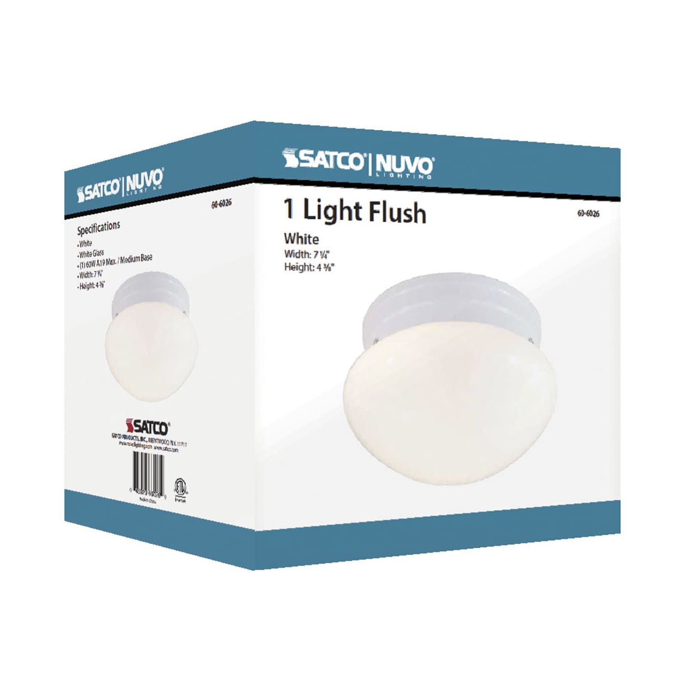 1 LIGHT SMALL MUSHROOM FLUSH - 60-6026