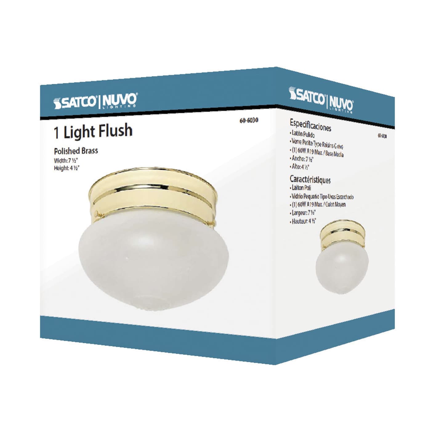 1 LIGHT SMALL MUSHROOM FLUSH - 60-6030